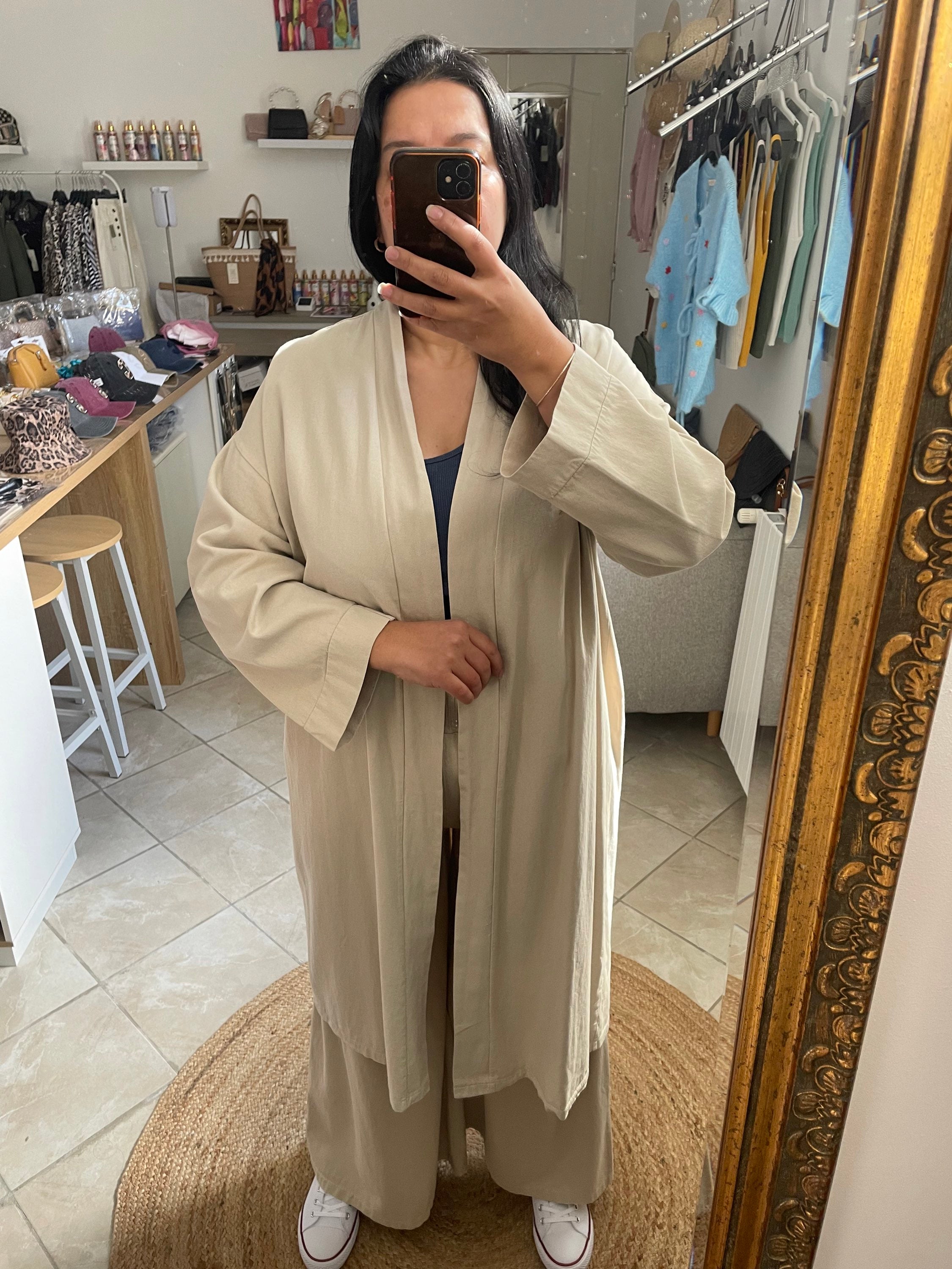 KIMONO ET PANTALON SOFIA BEIGE image 1