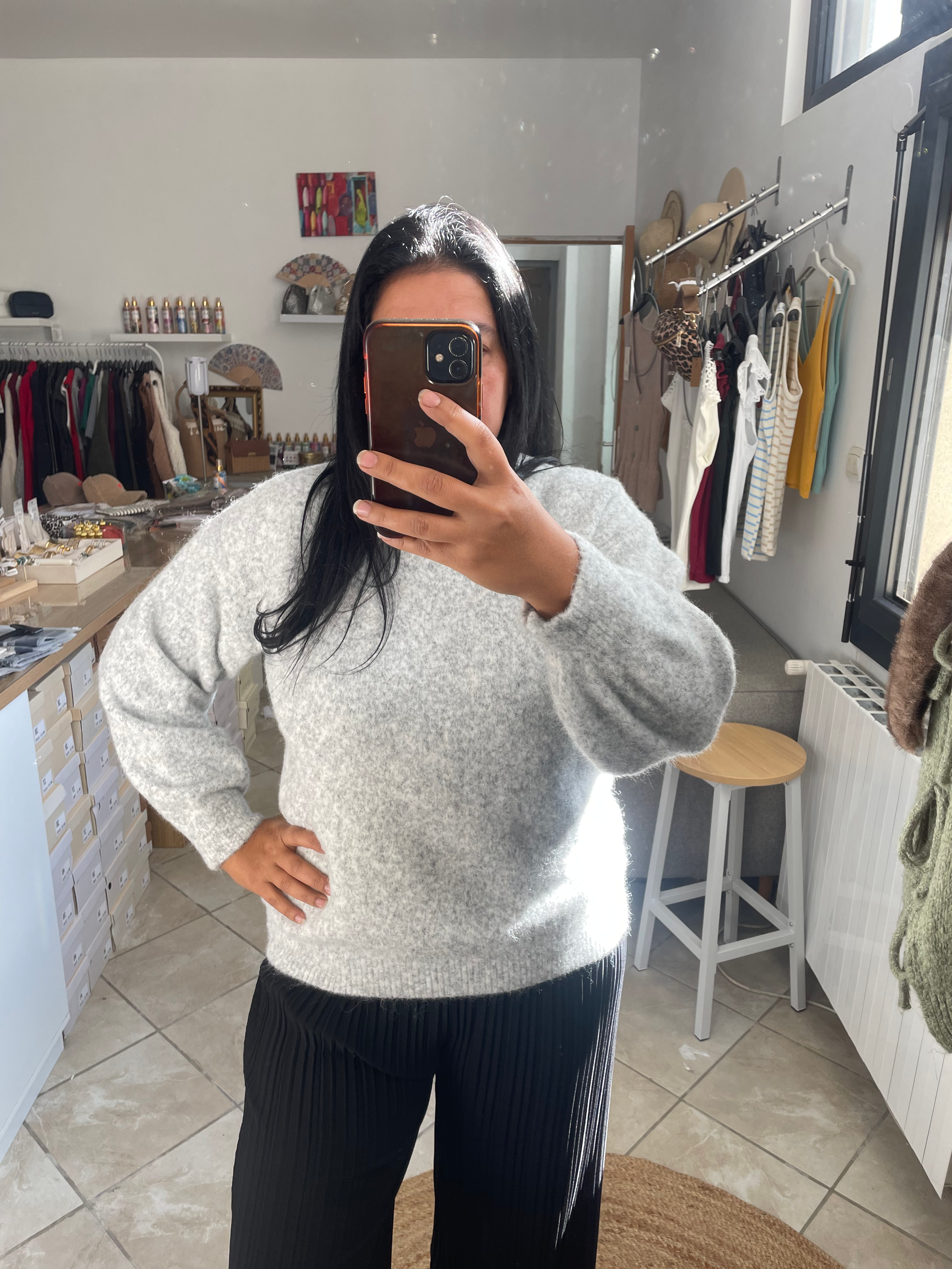 PULL CHACHA GRIS CLAIR image 0