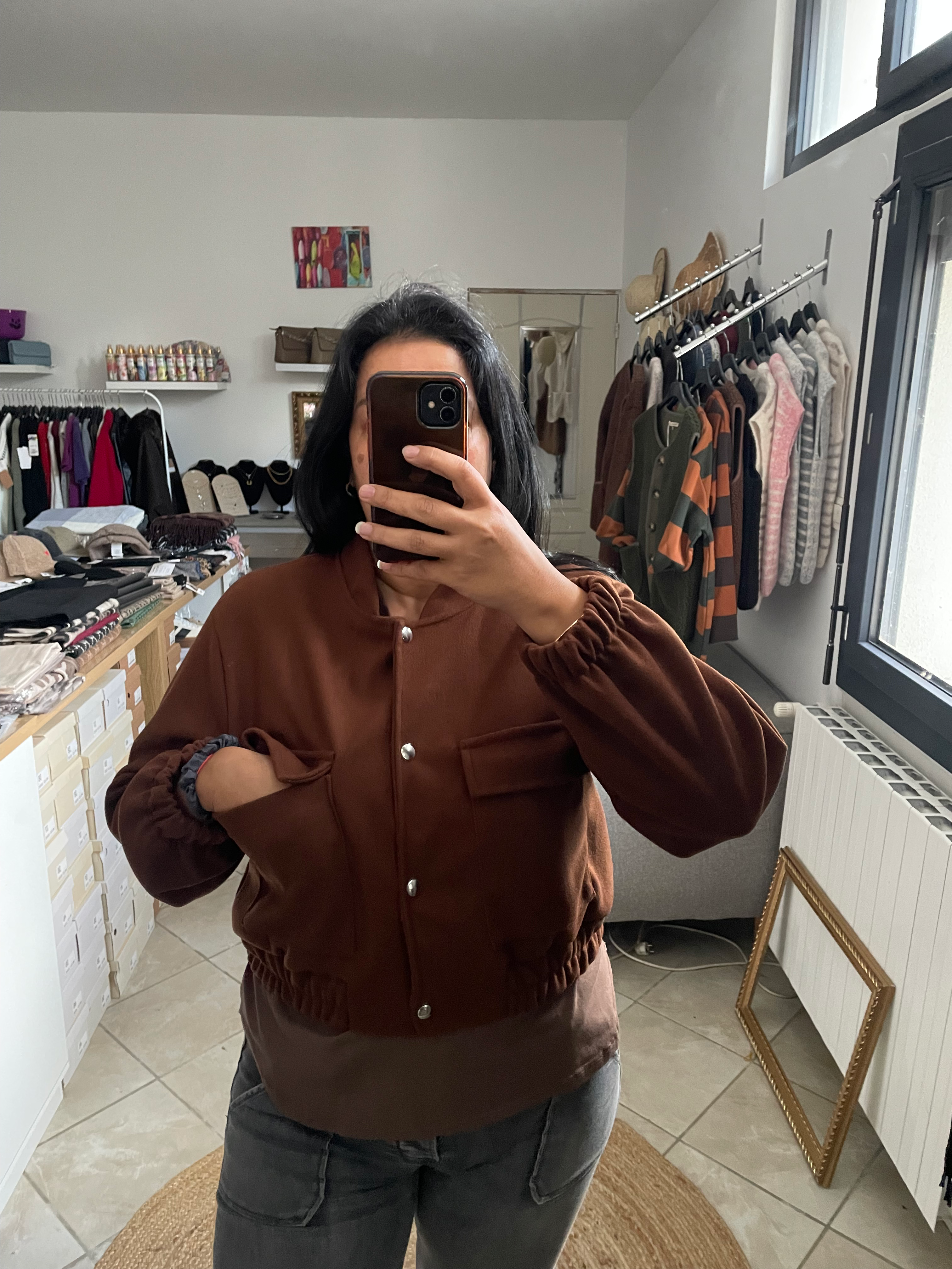 BLOUSON AVIATEUR CHOCOLAT image 0