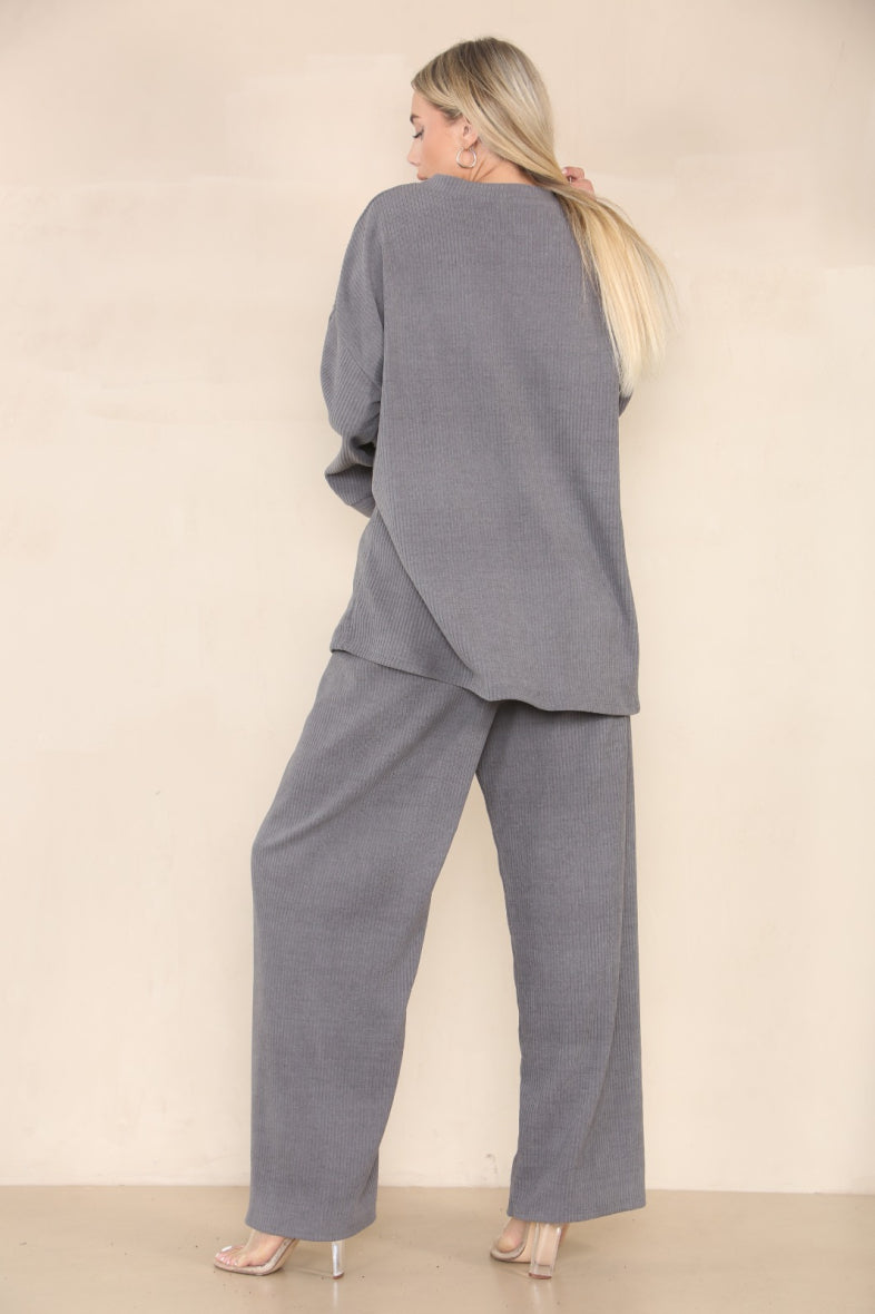 Ensembles velours Salma style baggy gris image 1