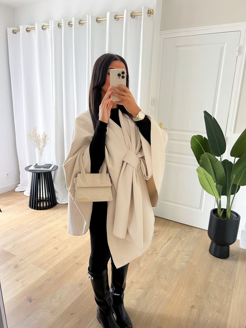 CAPE PONCHO ECRU image 0