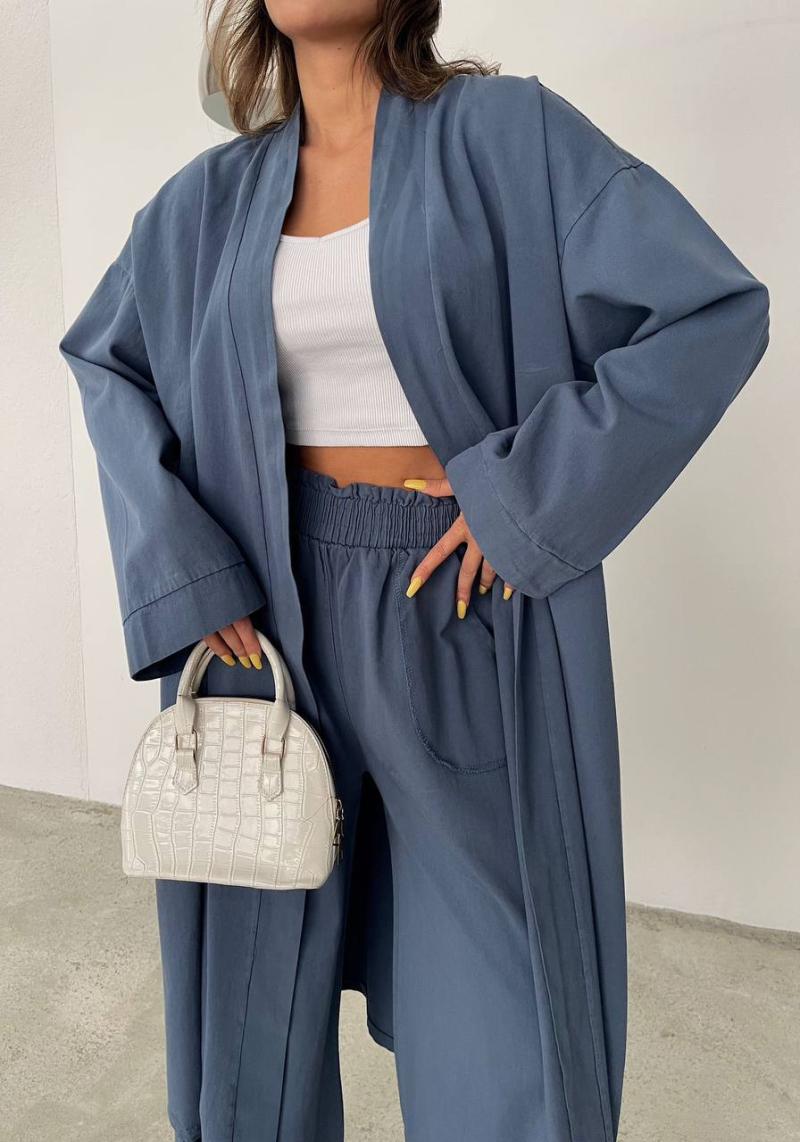 KIMONO ET PANTALON SOFIA BLEU image 9