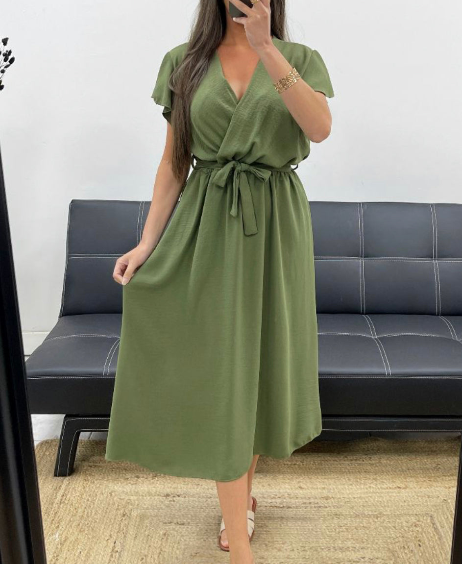 ROBE LONGUE ELSA KAKI image 0