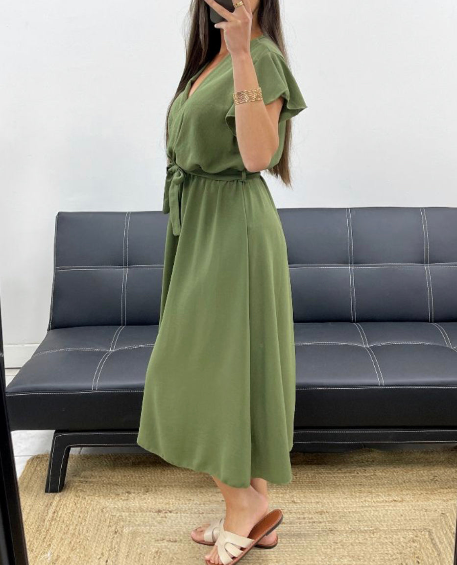 ROBE LONGUE ELSA KAKI image 1