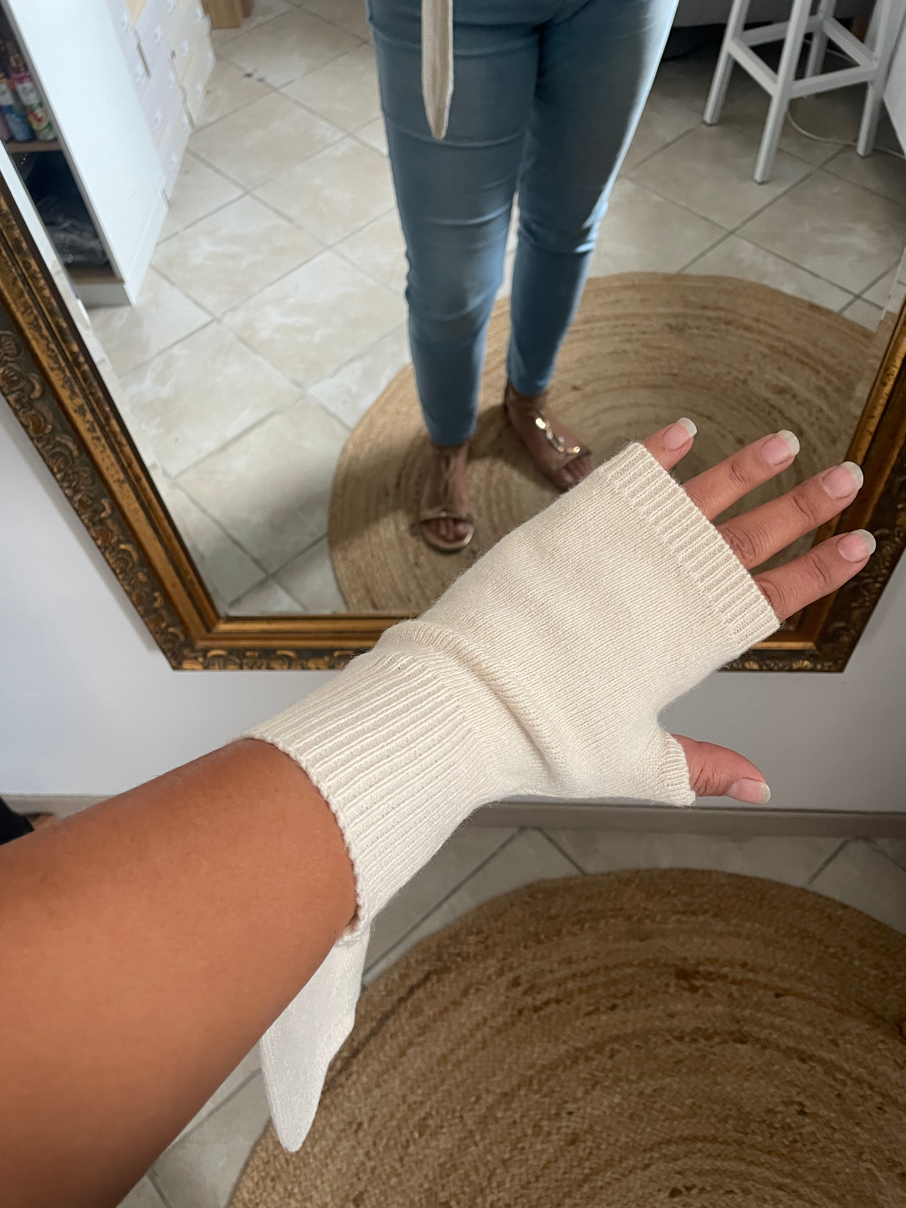 MITAINE CŒUR ♥️  ÉCRU  image 0