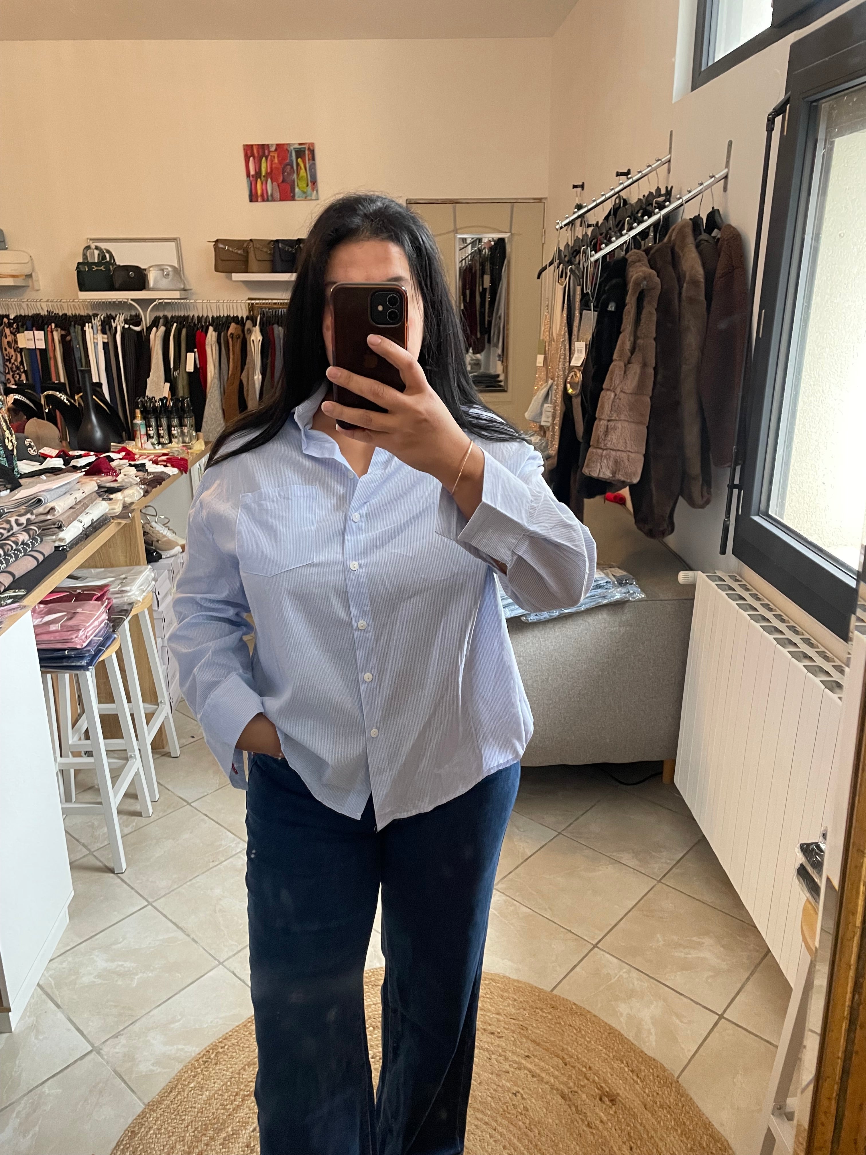 chemise avec jeans coupe droite