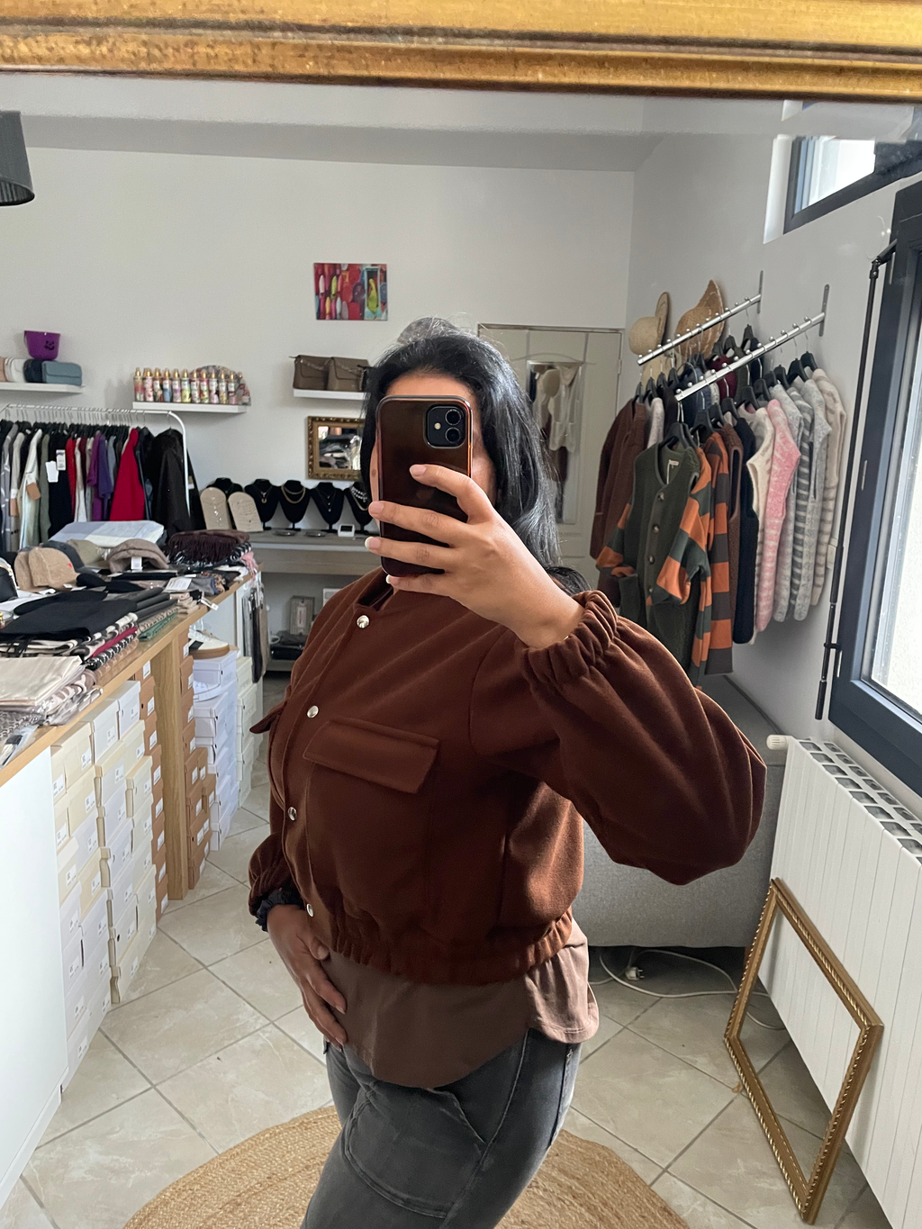 BLOUSON AVIATEUR CHOCOLAT image 2