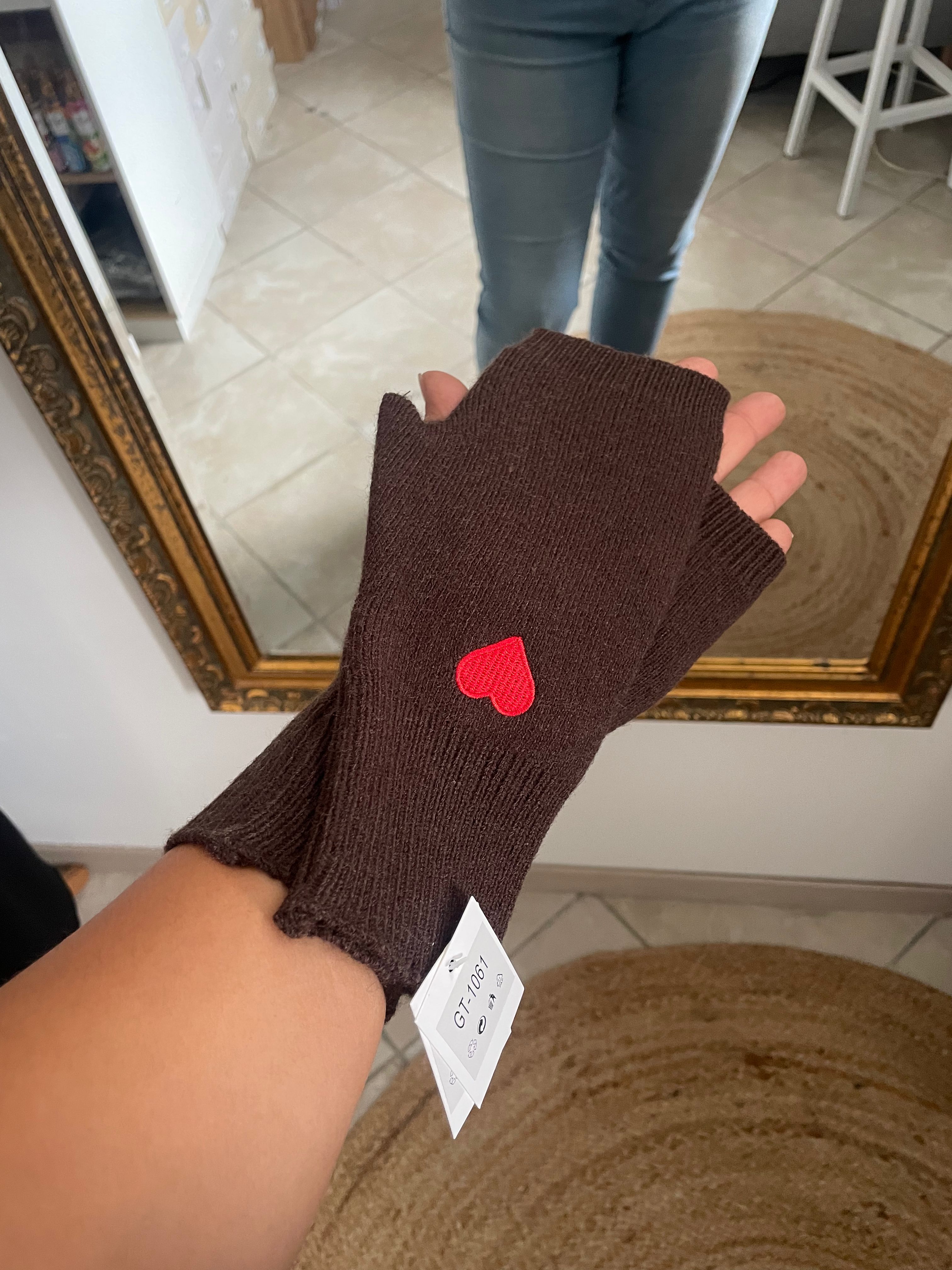 MITAINE CŒUR ♥️ MARRON image 1