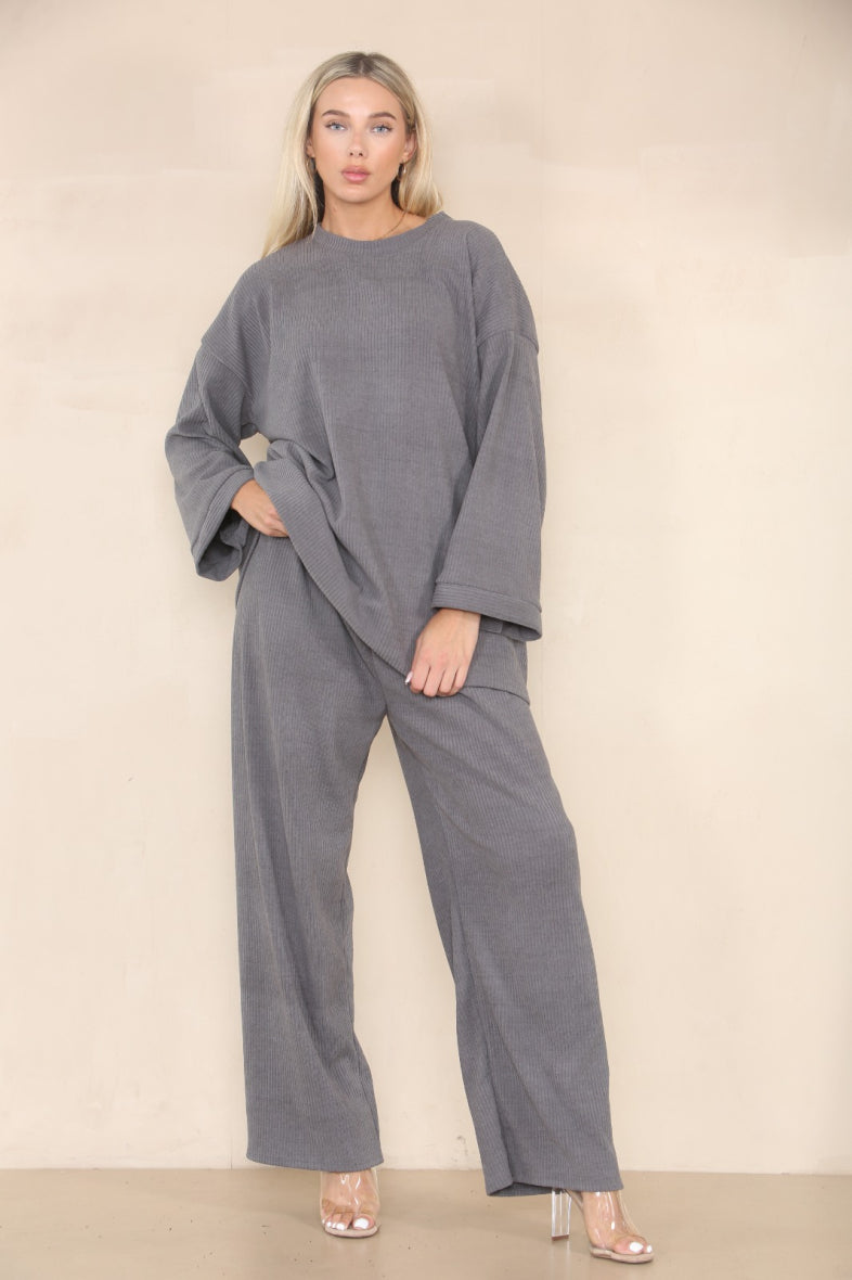 Ensembles velours Salma style baggy gris image 2