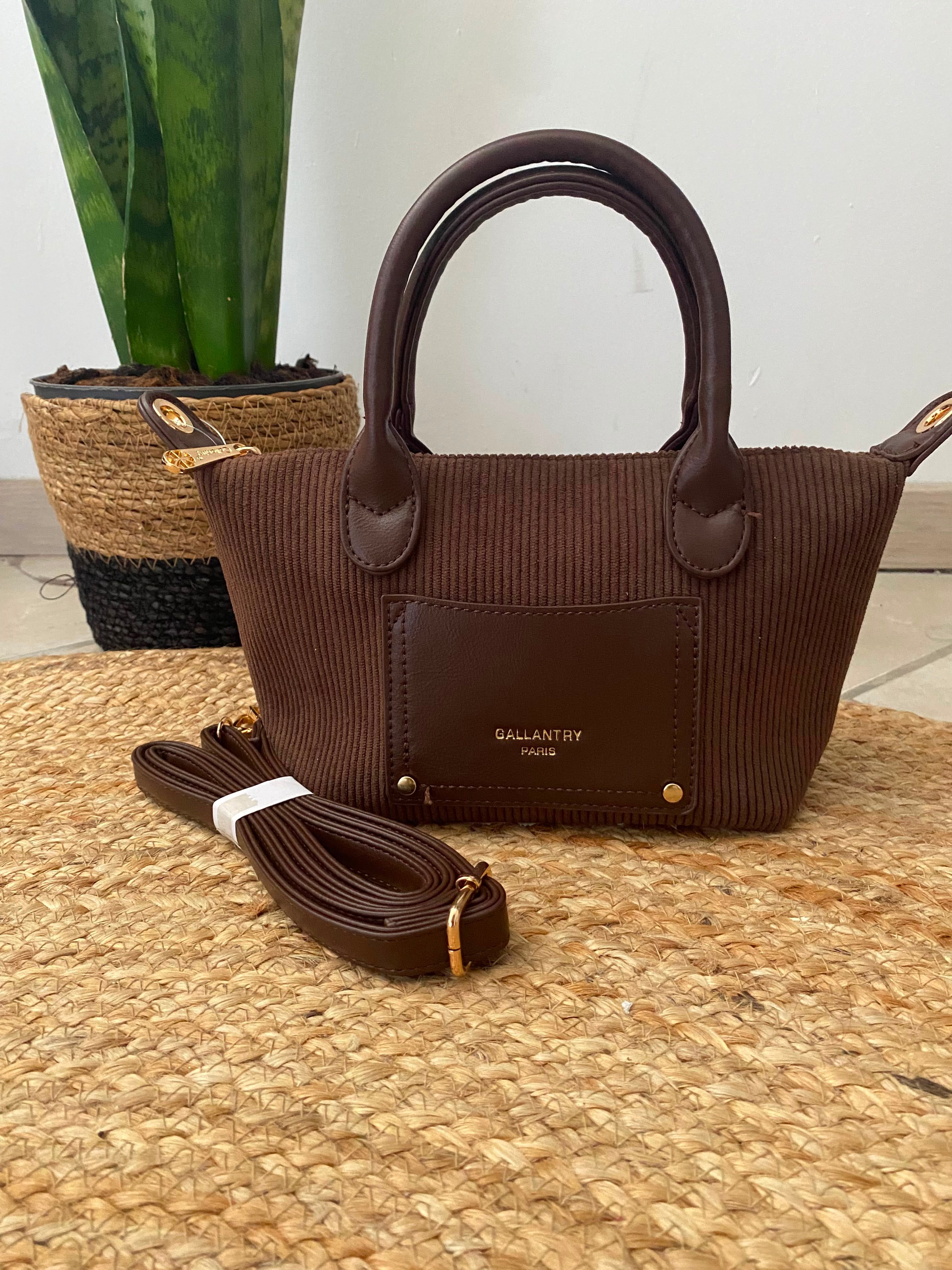 Sac chocolat inspi L velours 