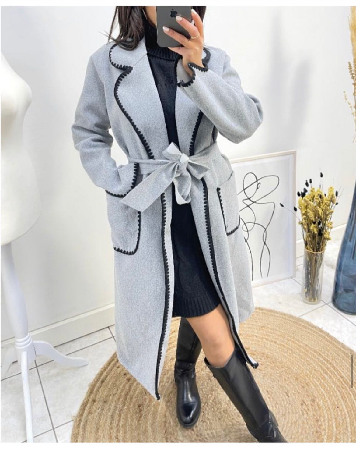 MANTEAU AVA LONG GRIS image 0