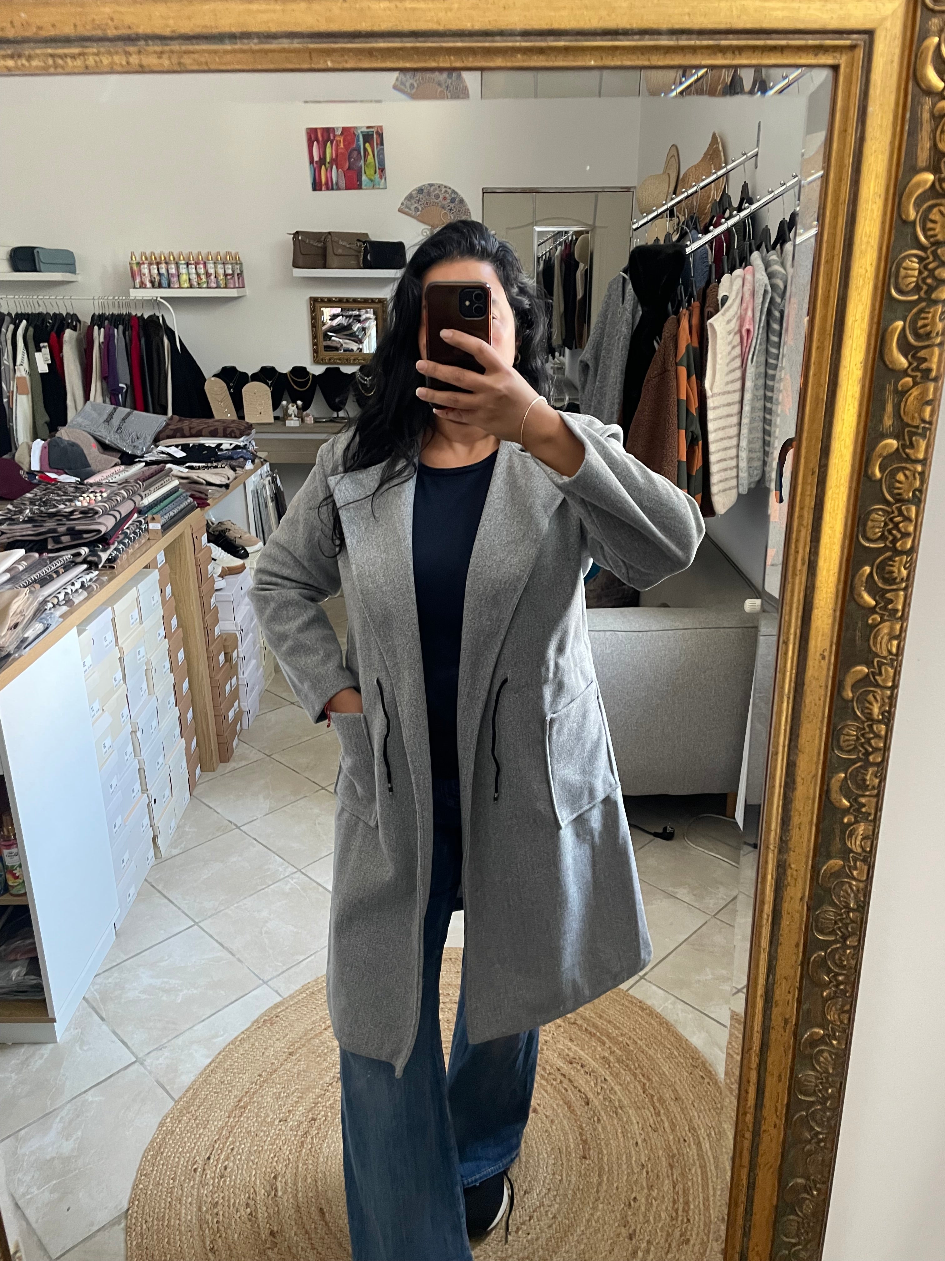 MANTEAU INES GRIS