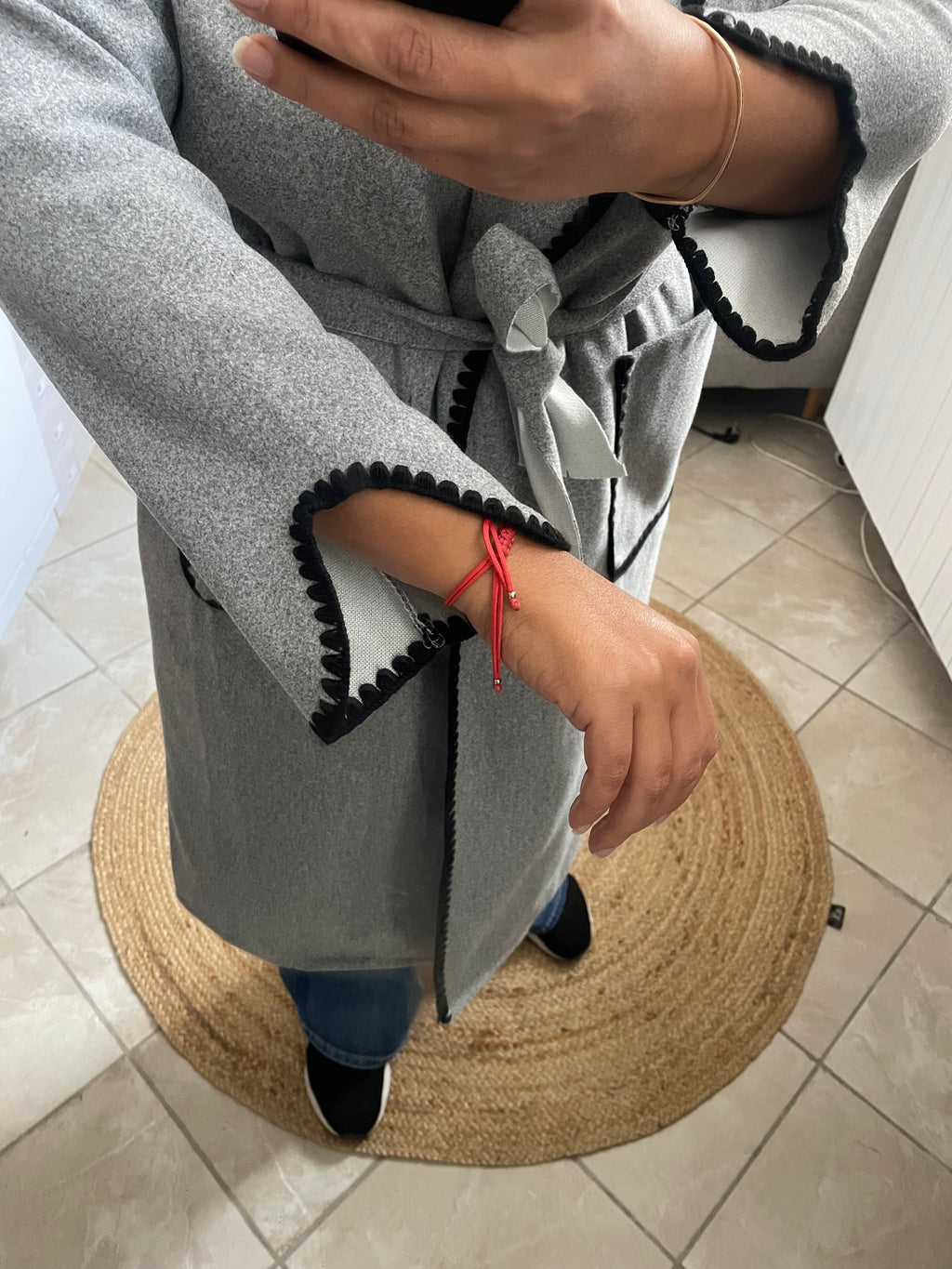 MANTEAU AVA LONG GRIS