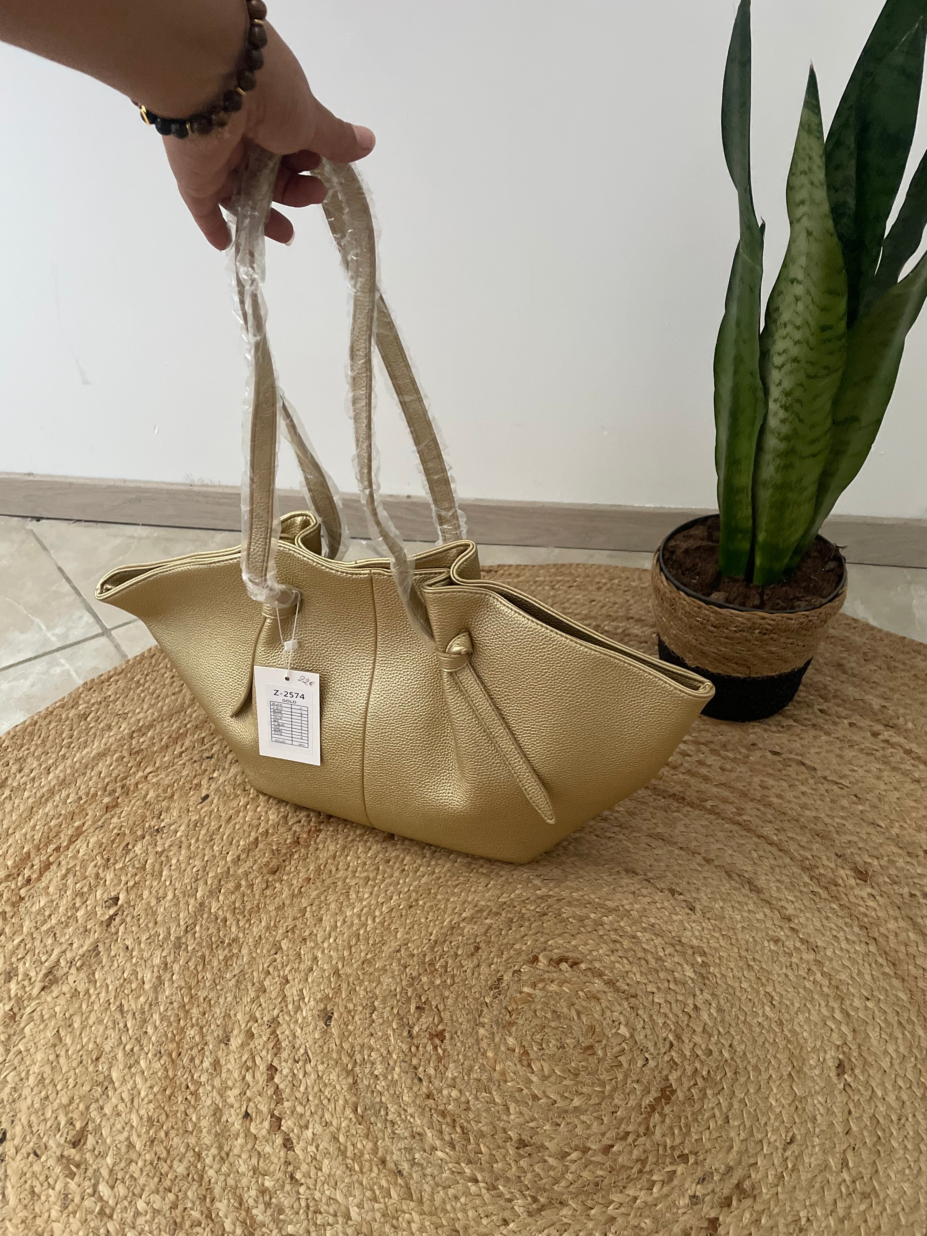 Grand sac doré style Polène