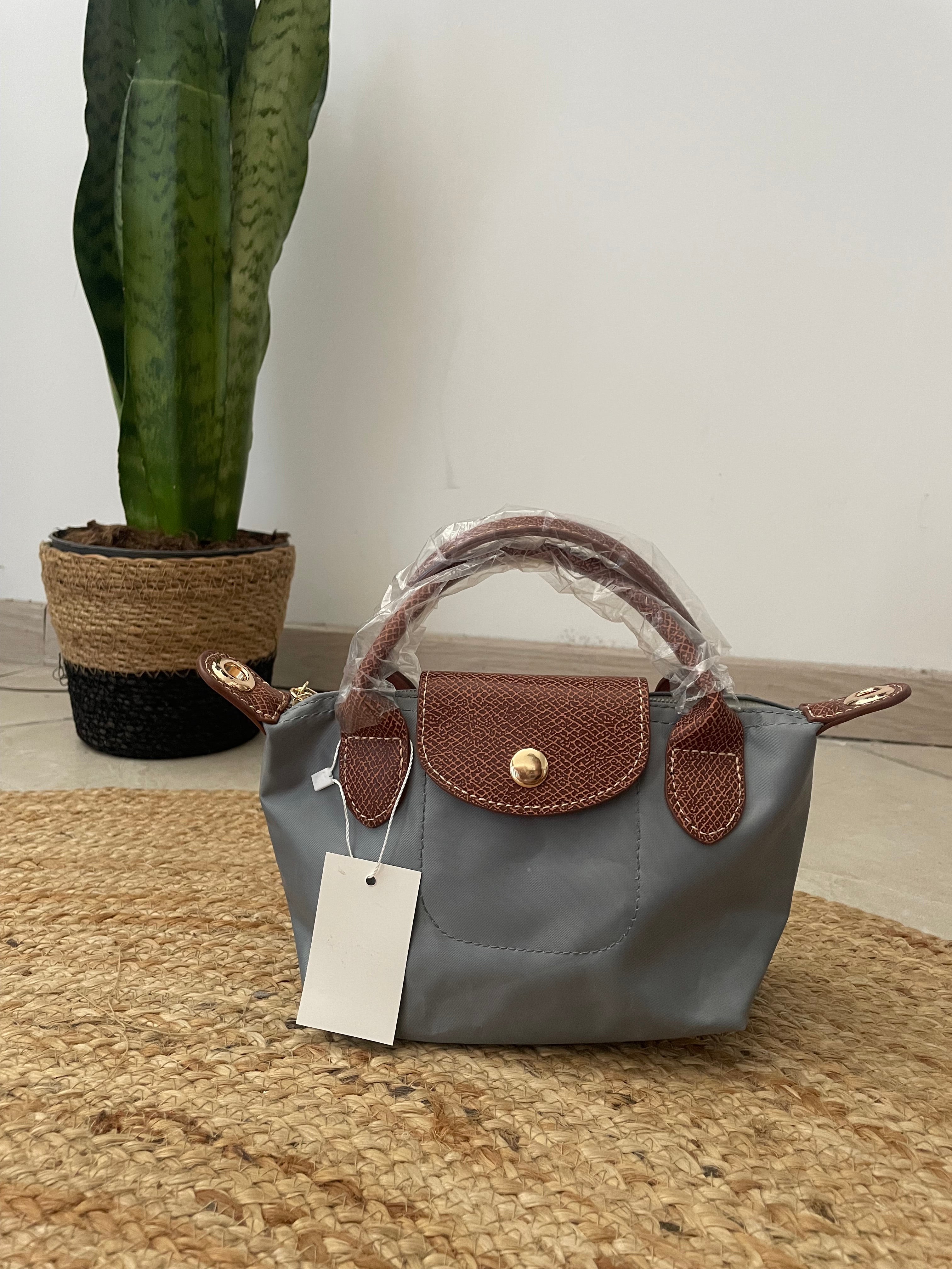 Mini Sac Inspiré Longchamp – Gris