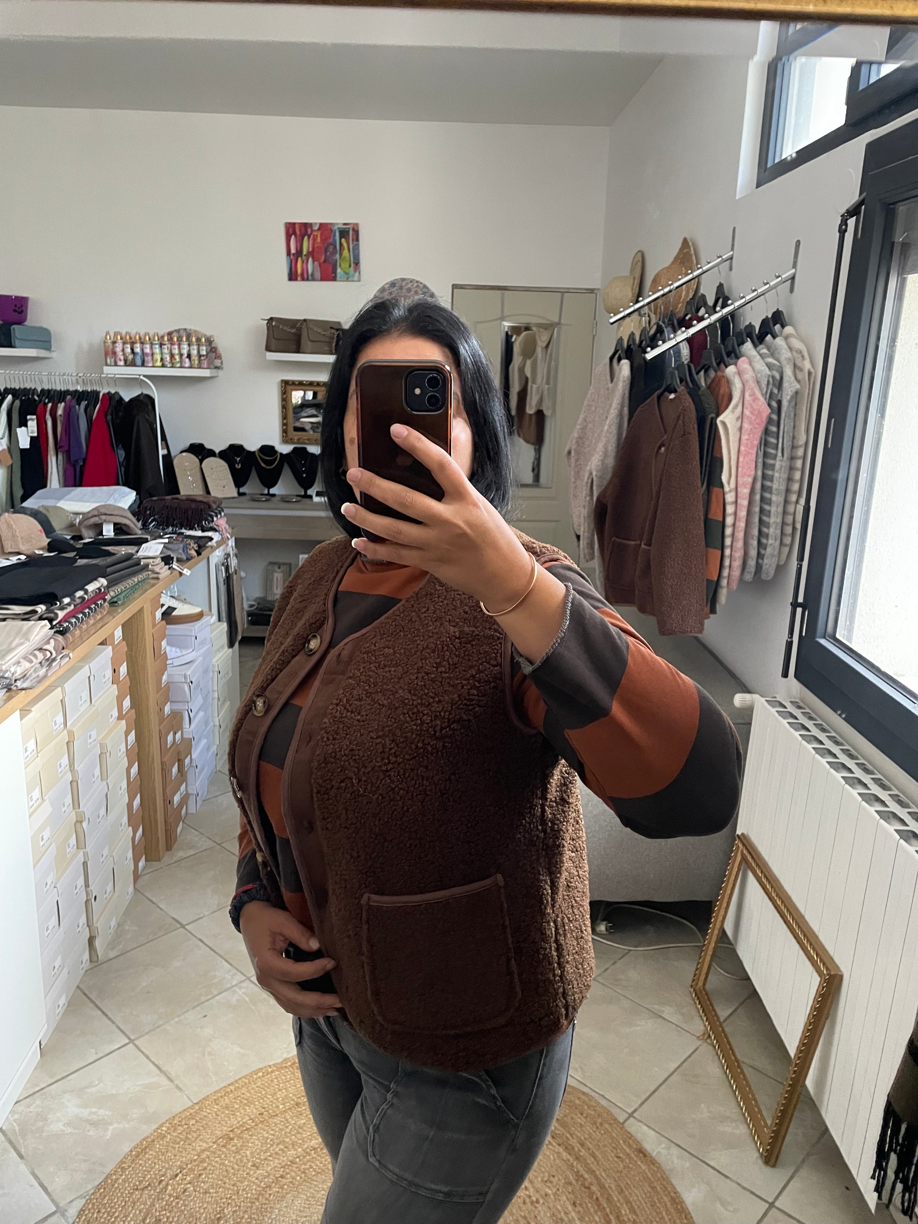 GILET ERIN MARRON