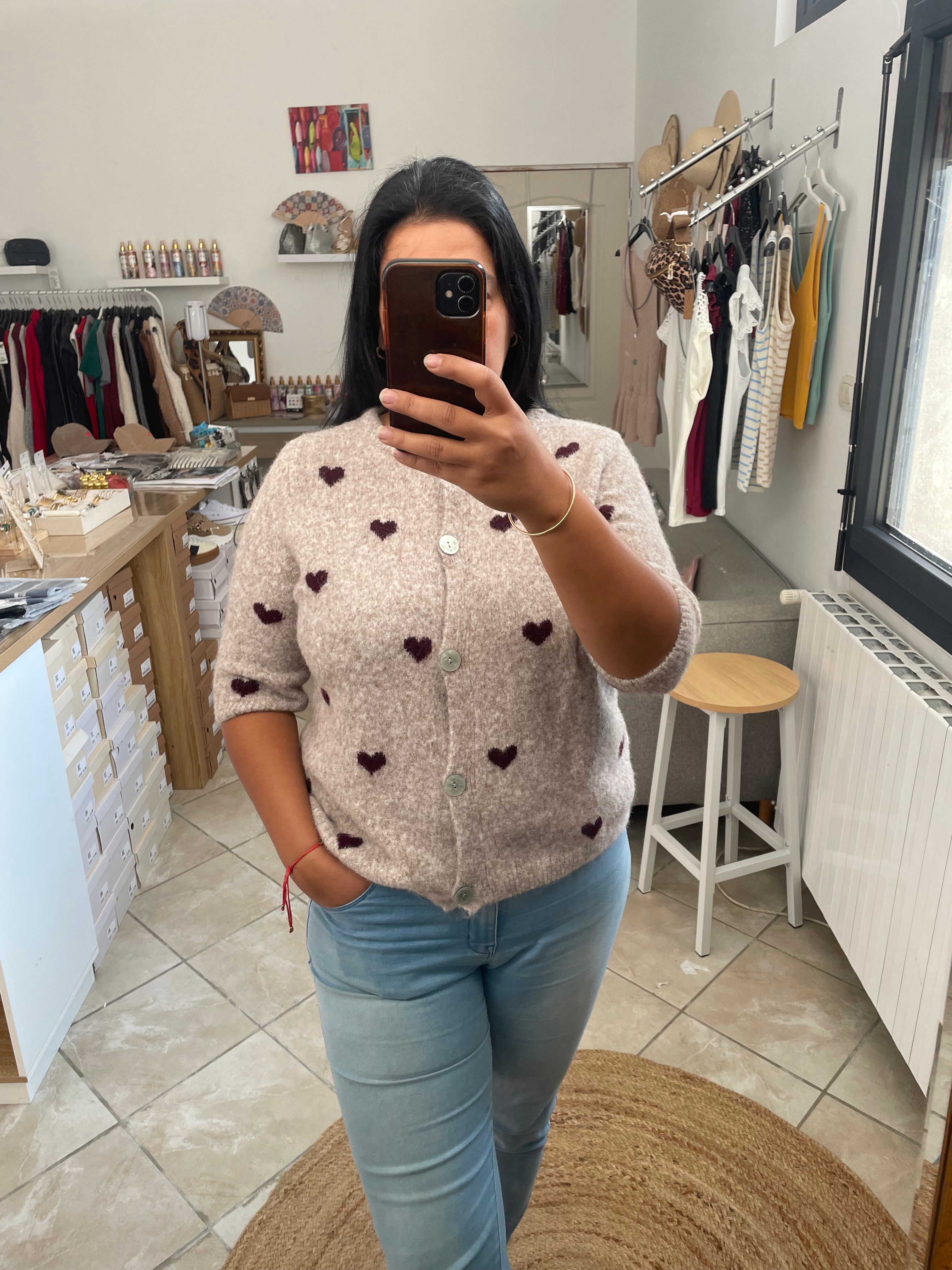 Gilet coeur champagne