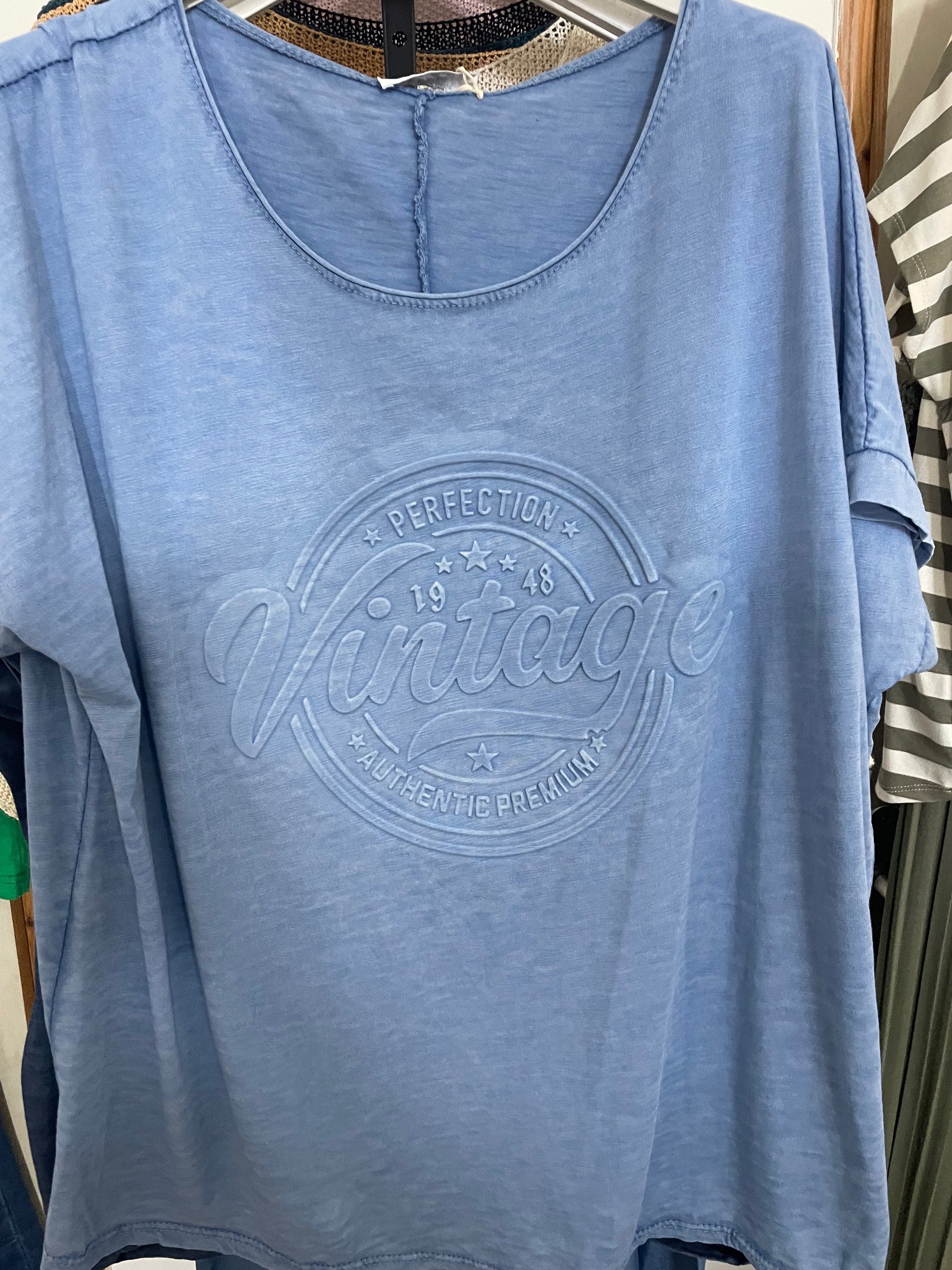 T-shirt Vintage bleu clair image 0