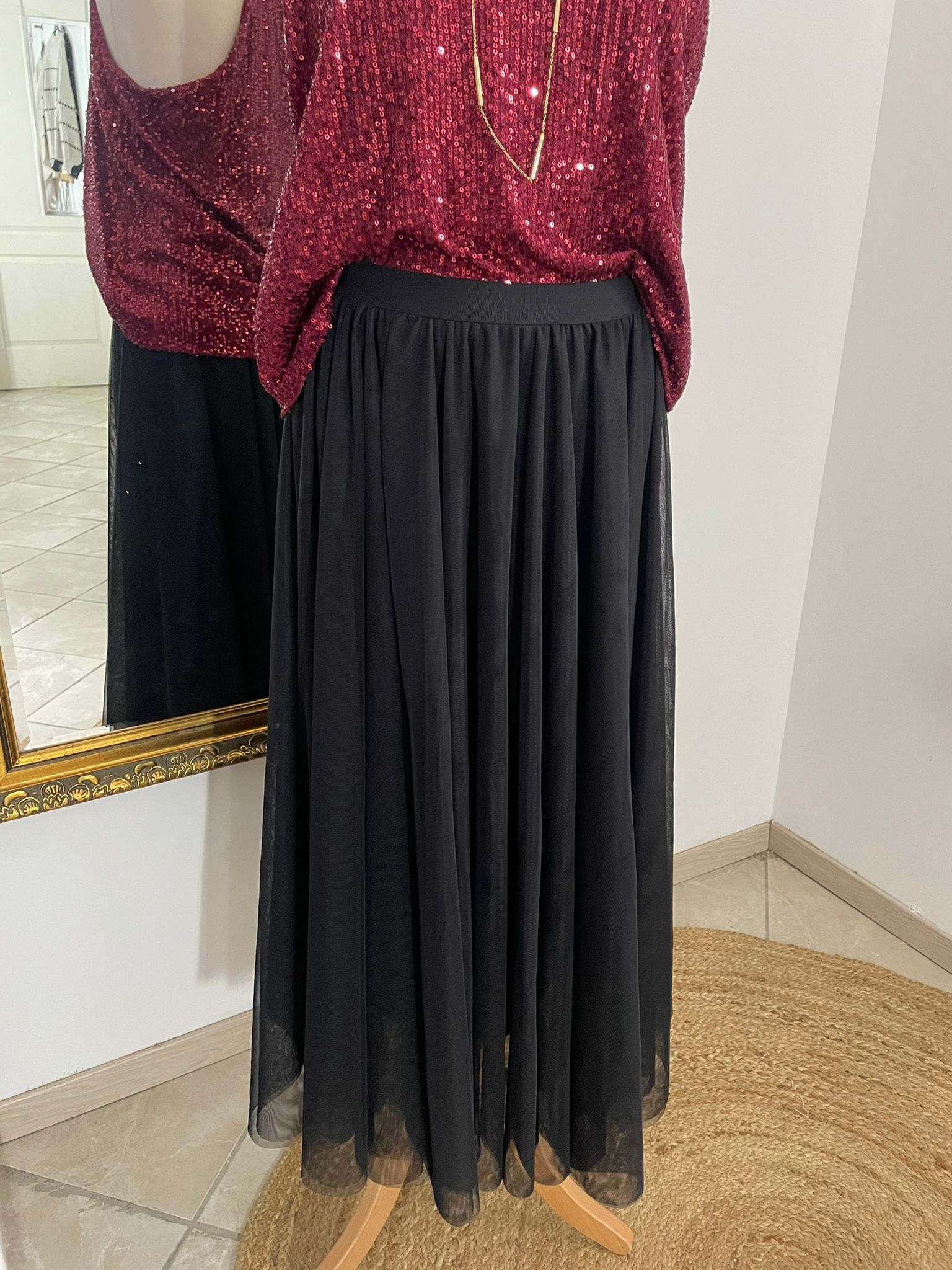 TOP STRASS BORDEAUX BIANCA image 1