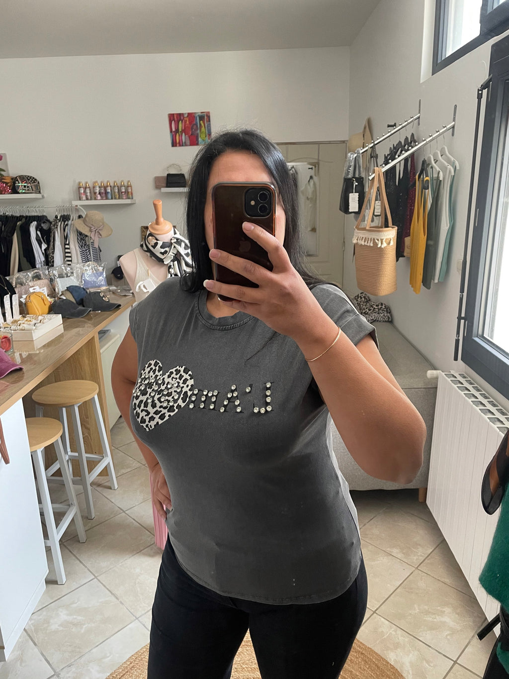 T-shirt Amour gris  image 1