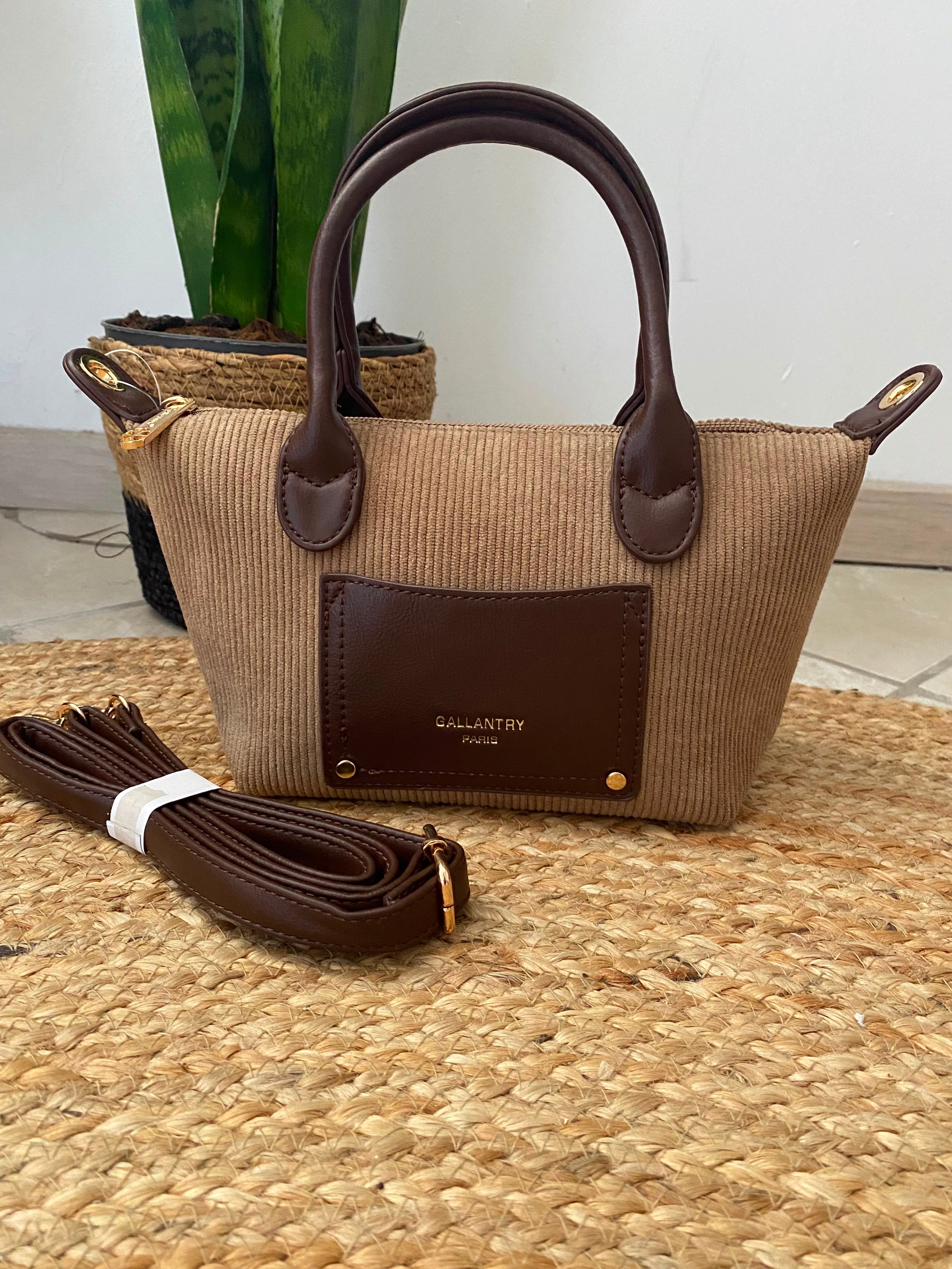 Sac beige velours 