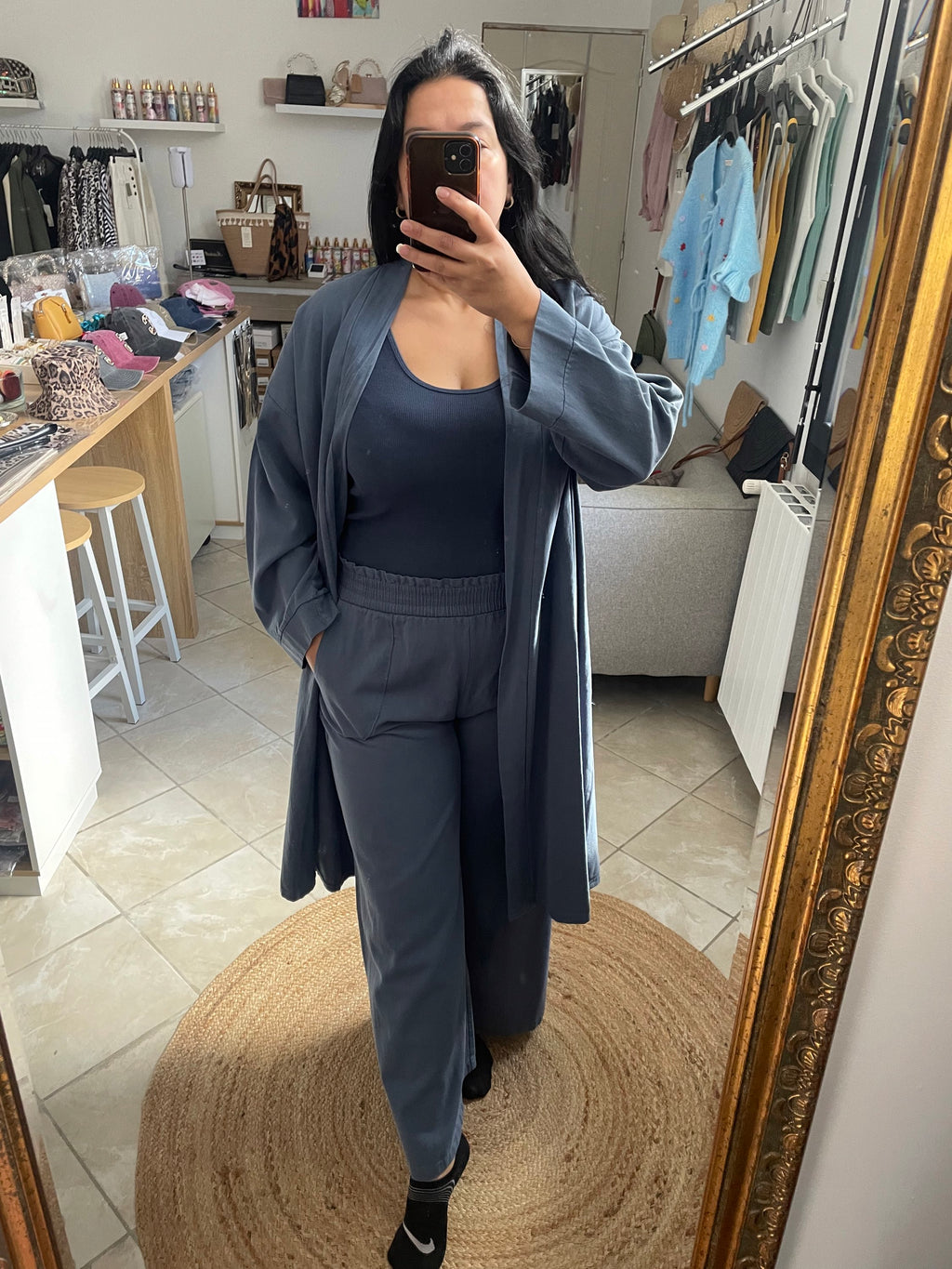 KIMONO ET PANTALON SOFIA BLEU image 3