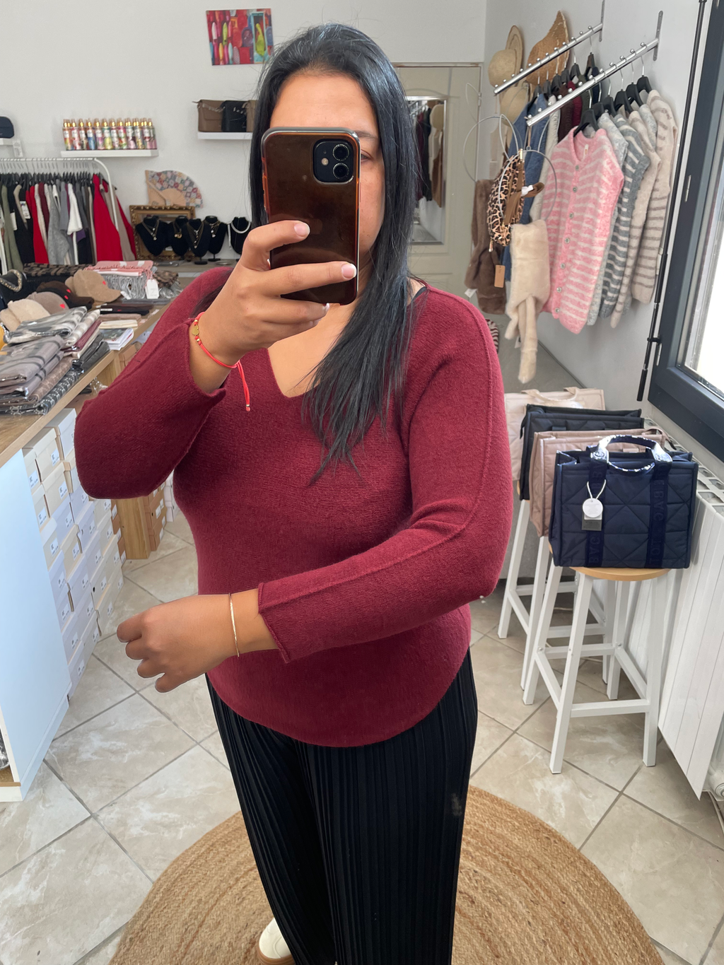 PULL MÉGANE BORDEAUX  image 2