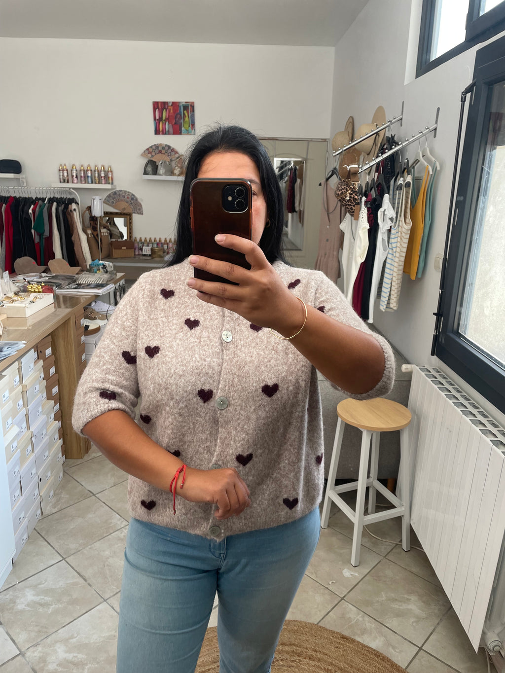 Gilet coeur champagne