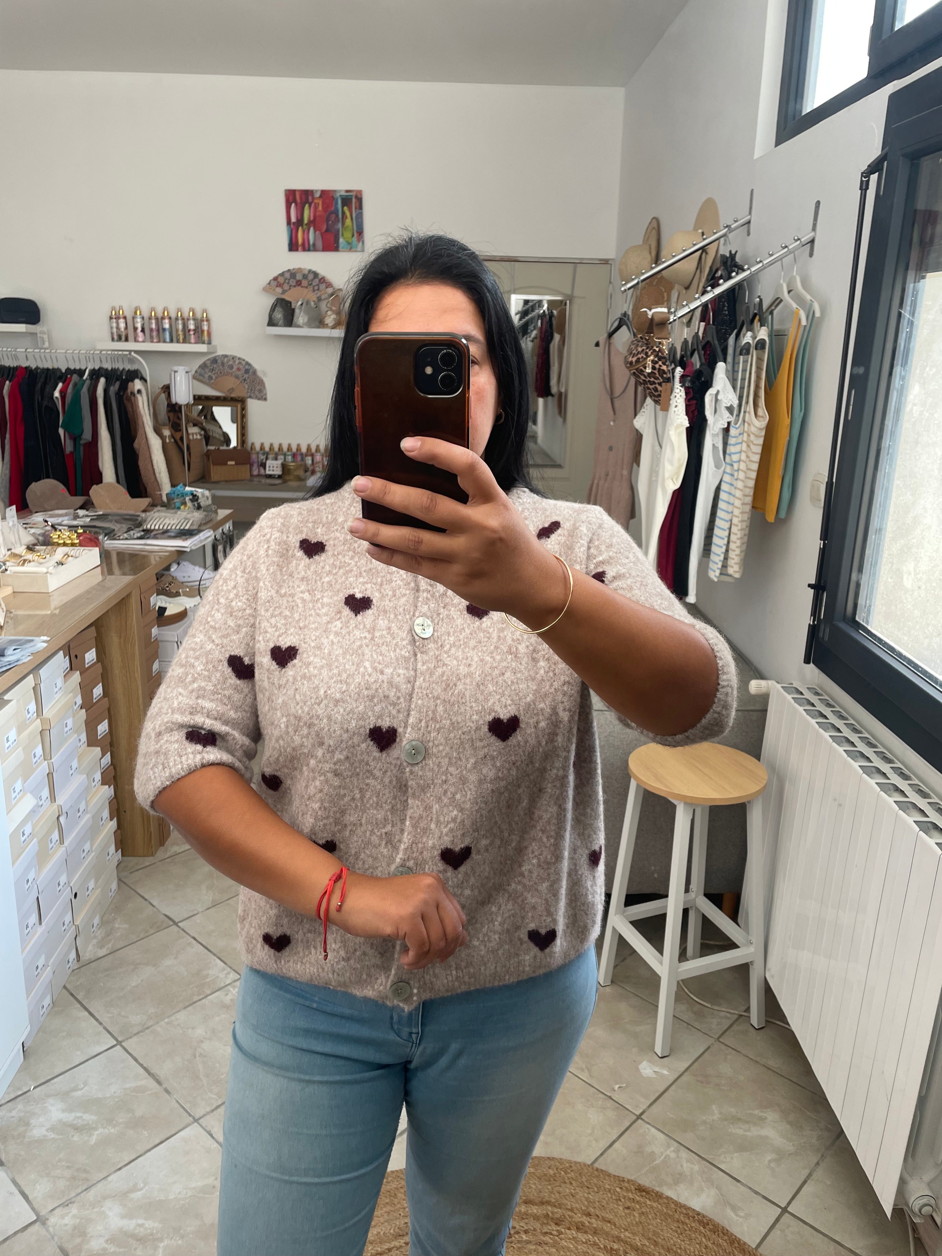 Gilet coeur champagne