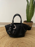 Mini sac à main noir perforé inspi Polène