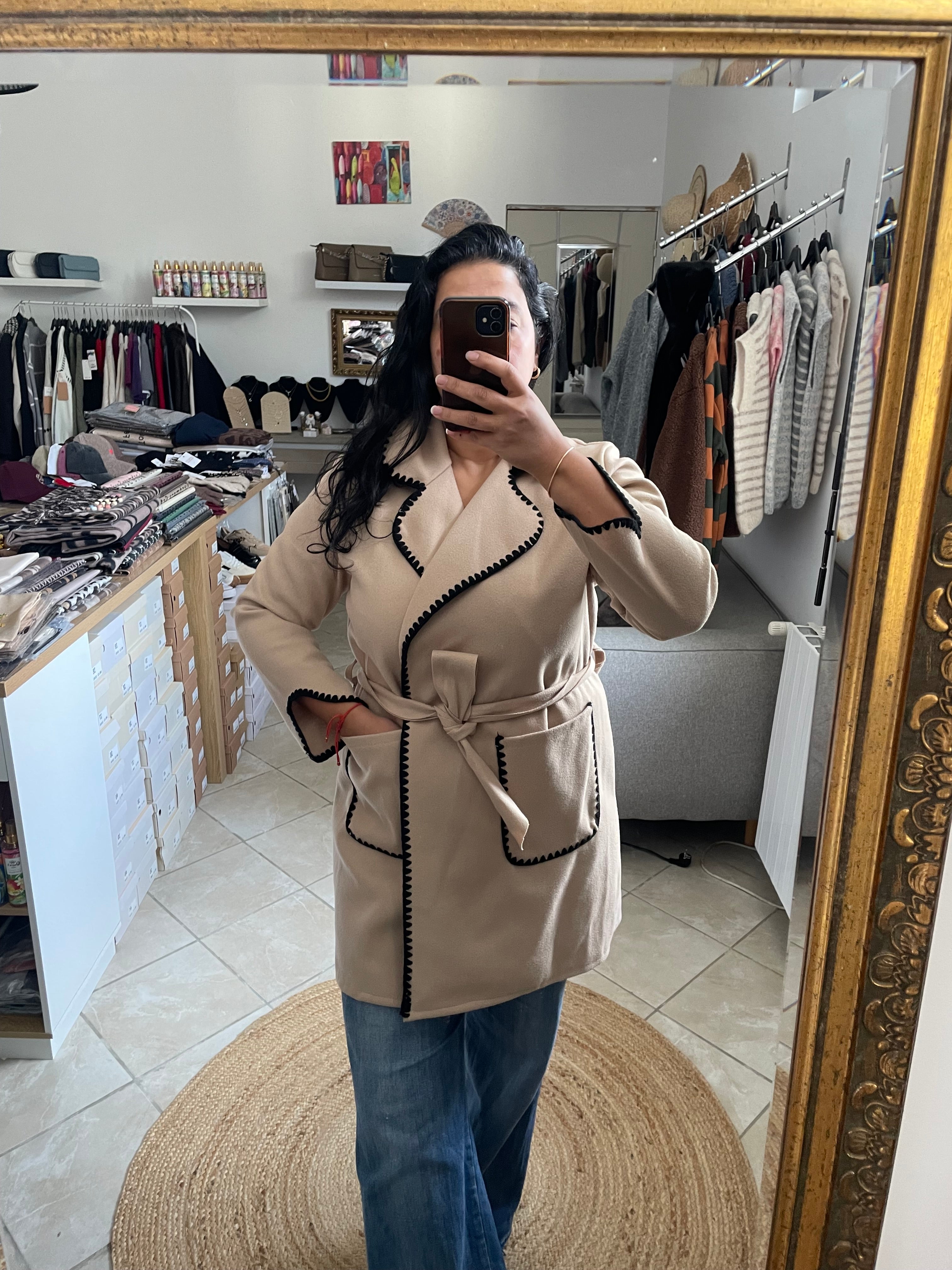 MANTEAU AVA COURT BEIGE