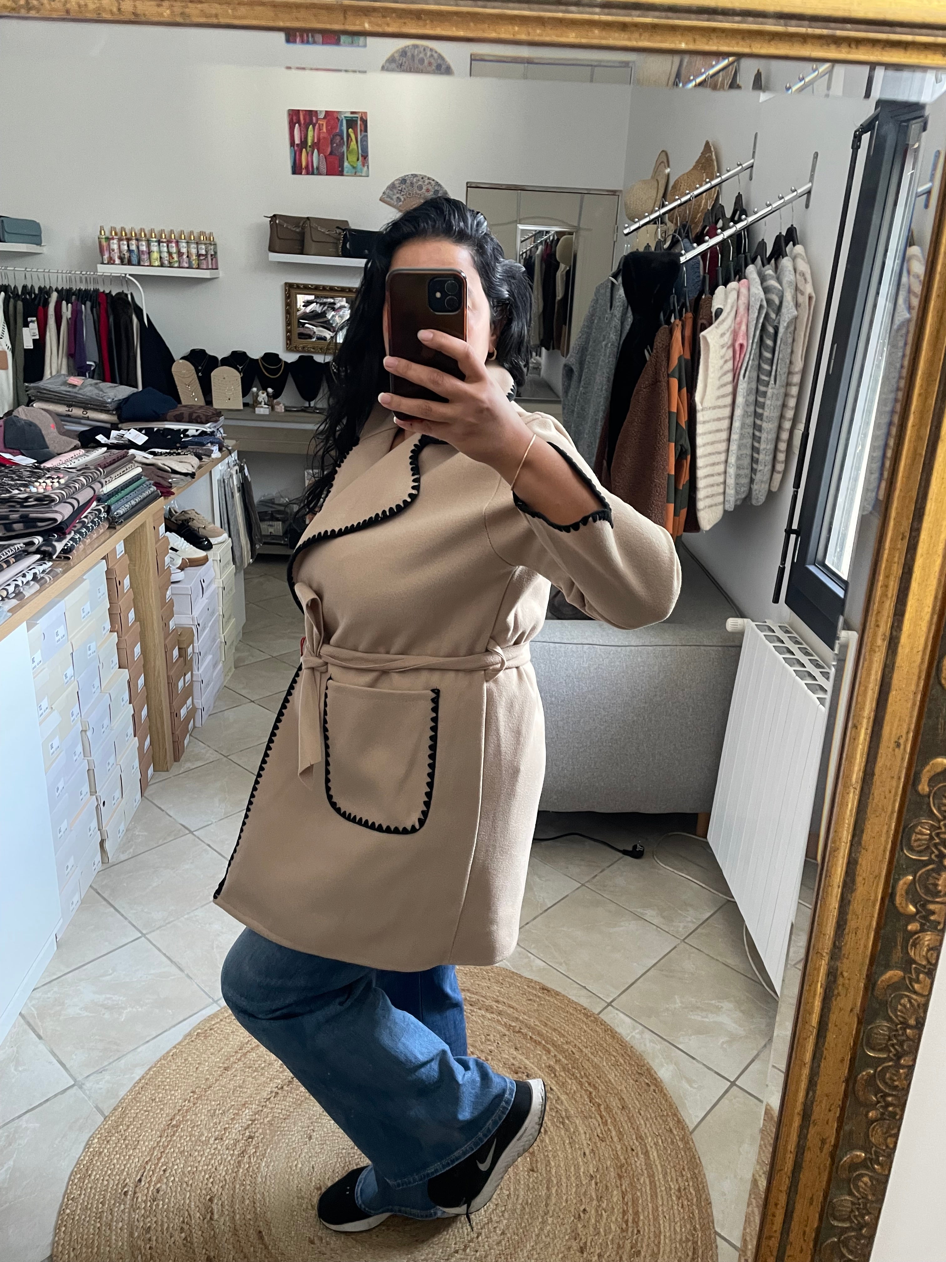 MANTEAU AVA COURT BEIGE