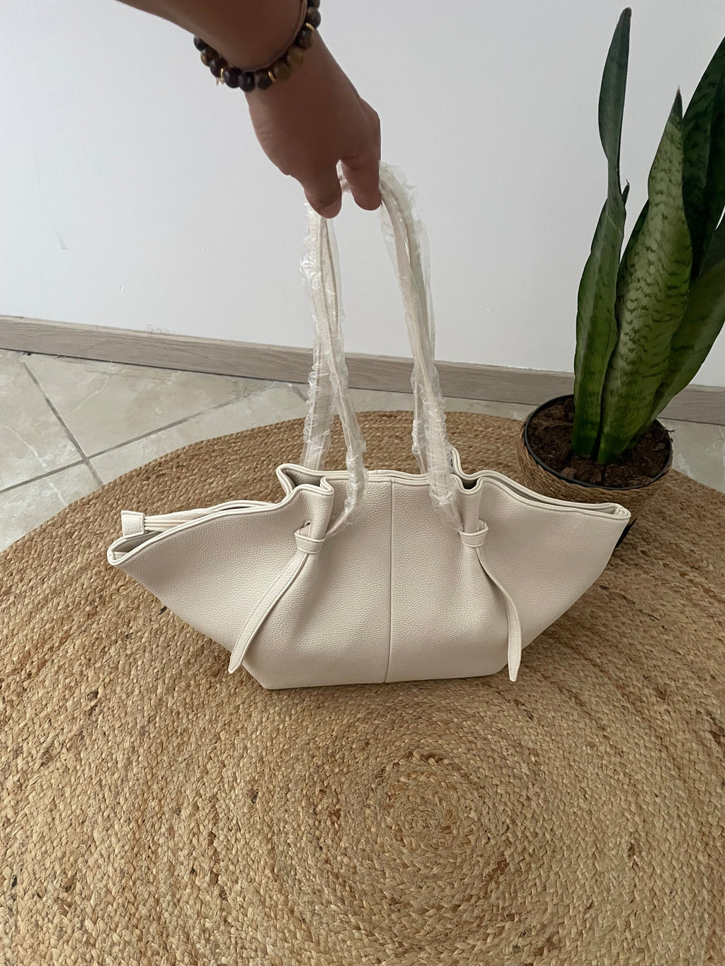 Grand sac ivoire style Polène