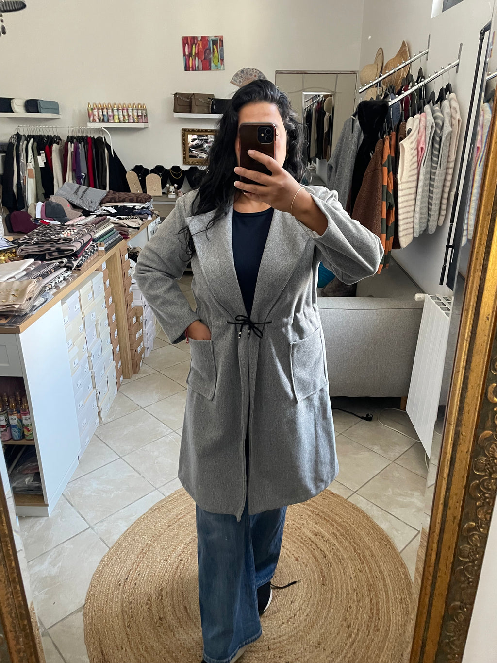 MANTEAU INES GRIS