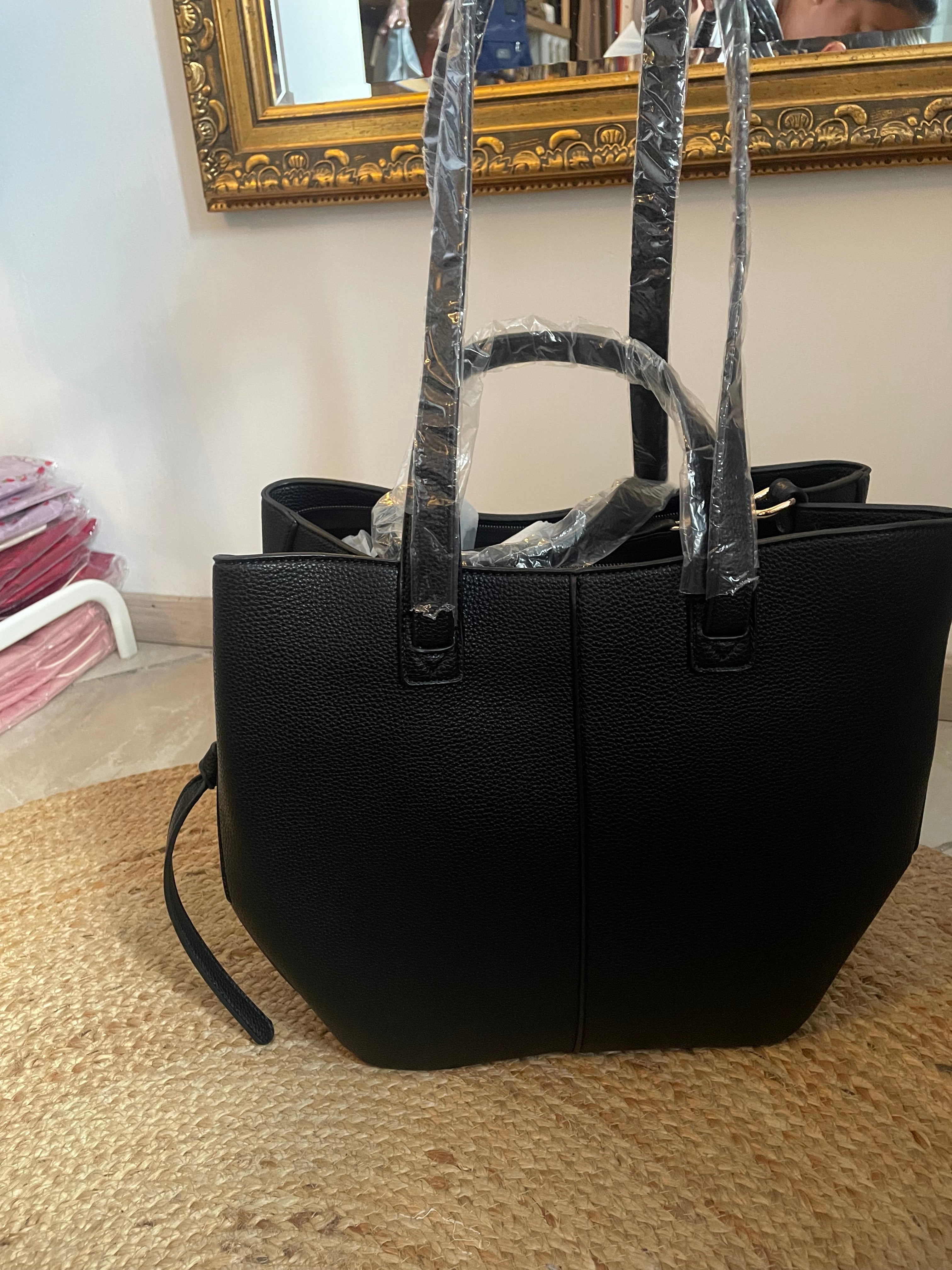 SAC NINON NOIR – Grand Sac Femme Cuir Grainé avec Bandoulière