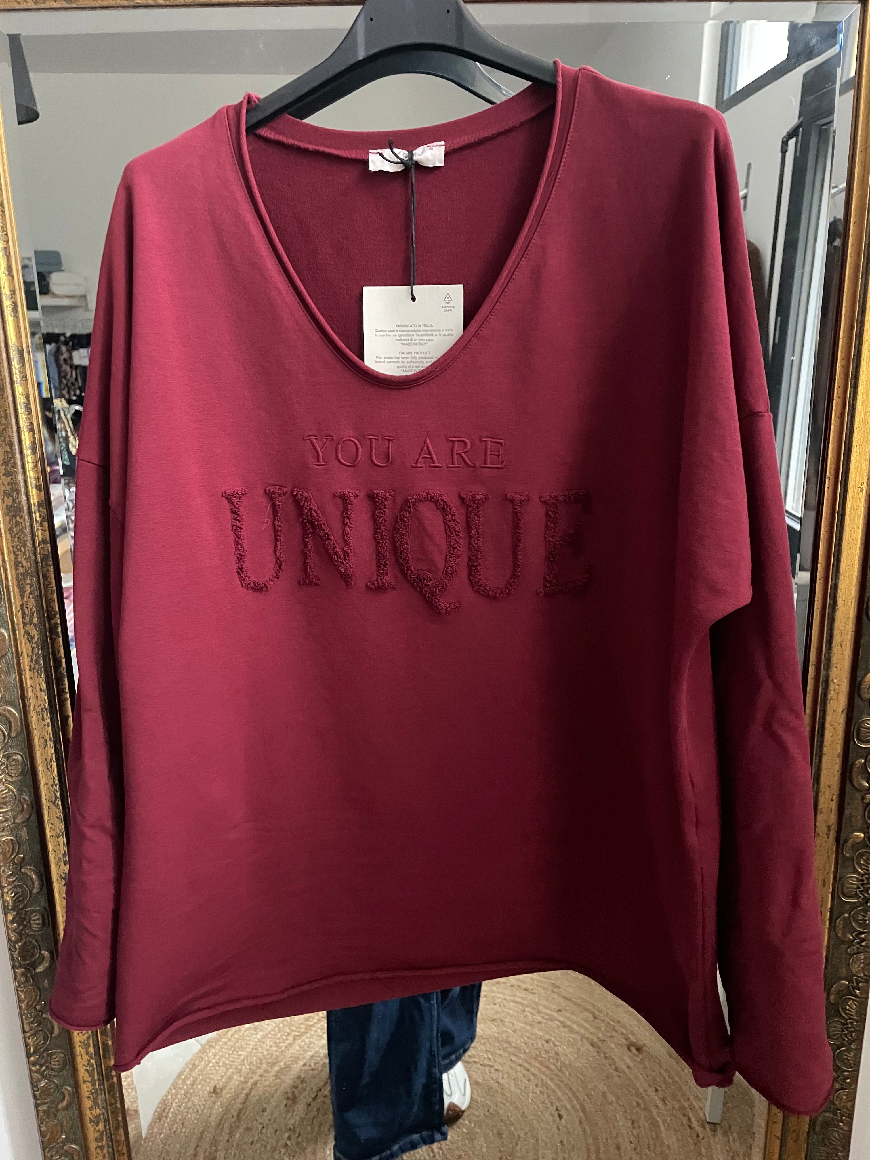 Sweat you are unique bordeaux