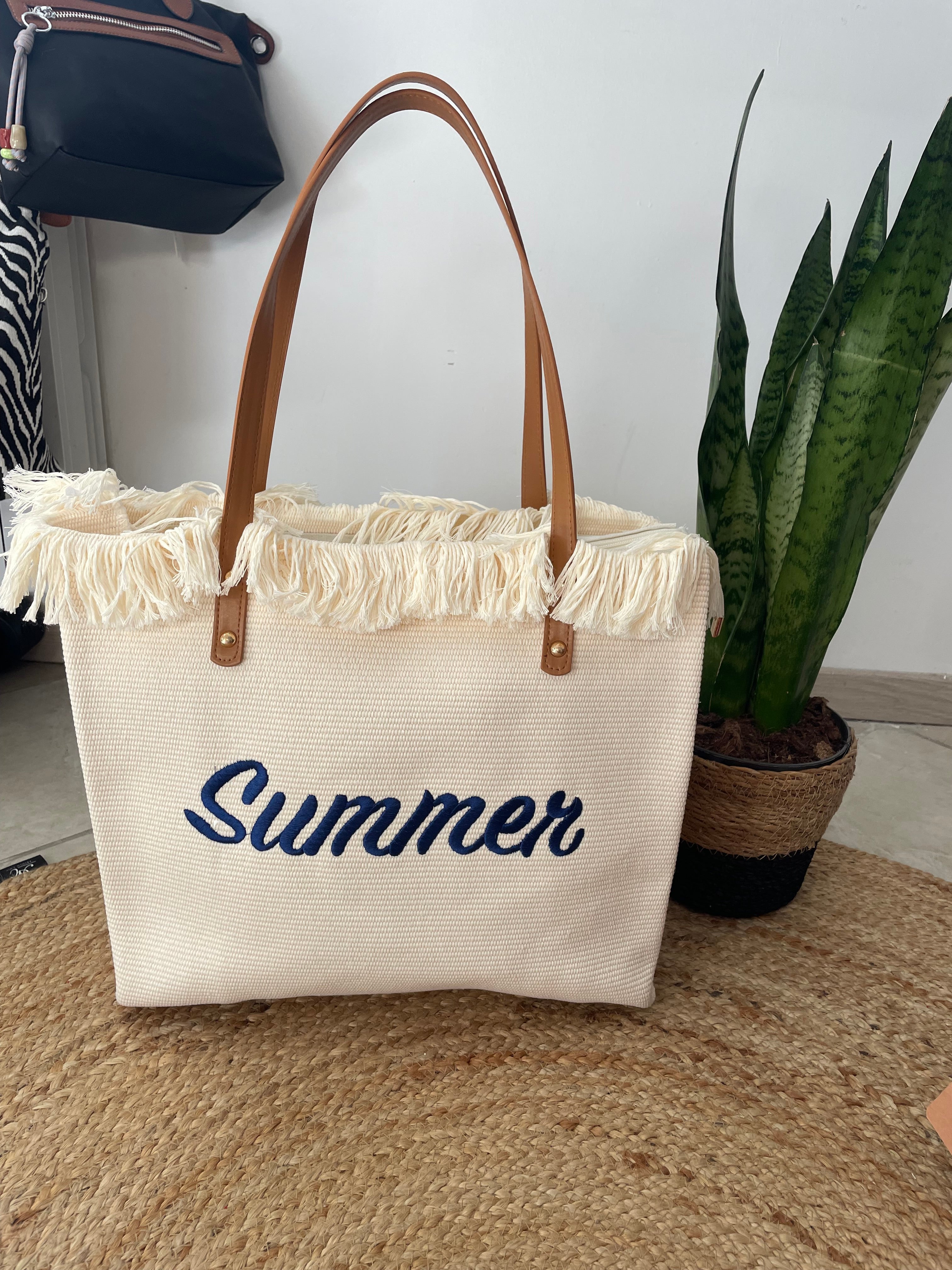 Tote Bag Summer Beige – Sac de Plage Tendance Femme
