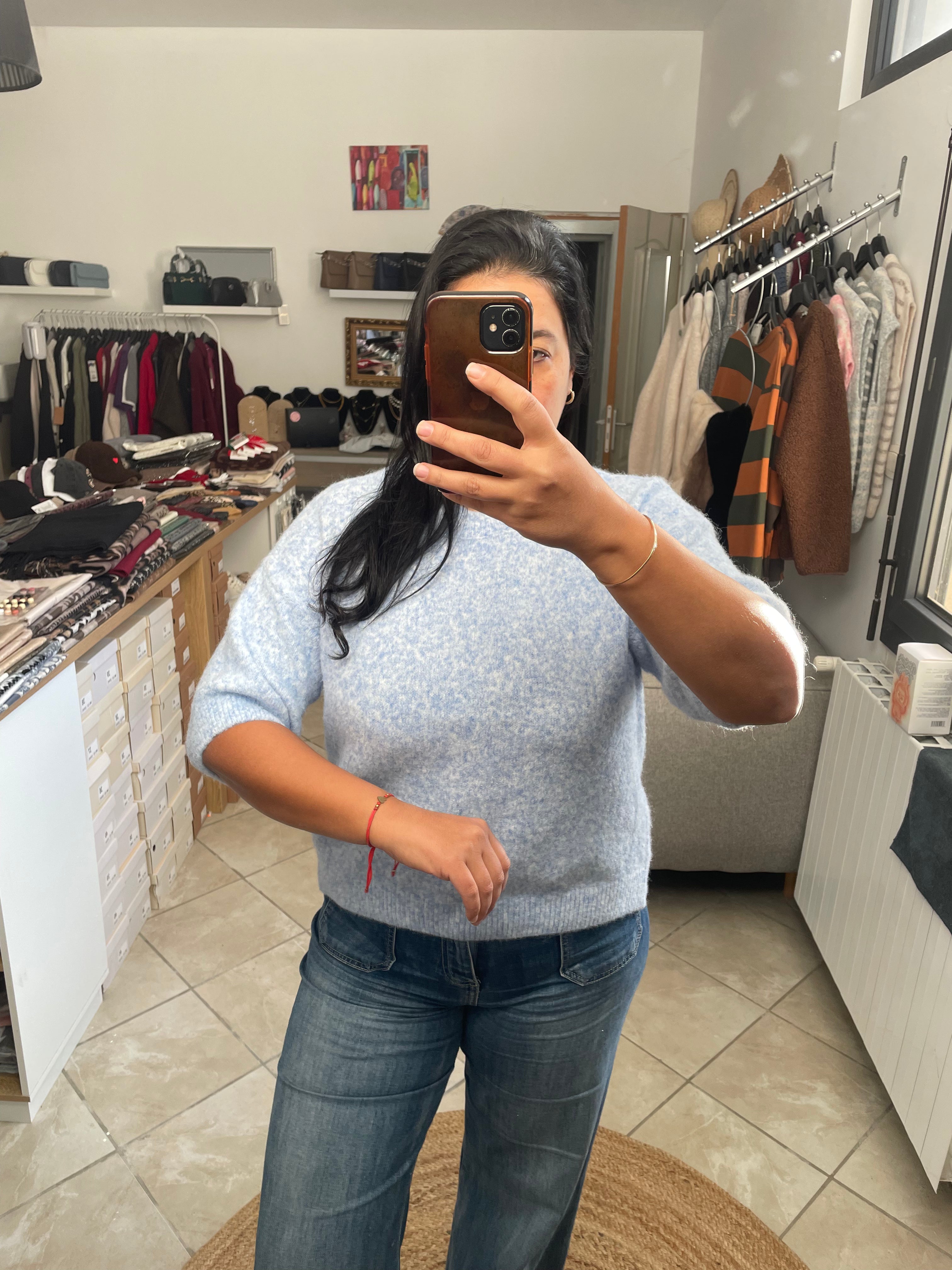 PULL AMBER BLEU CIEL