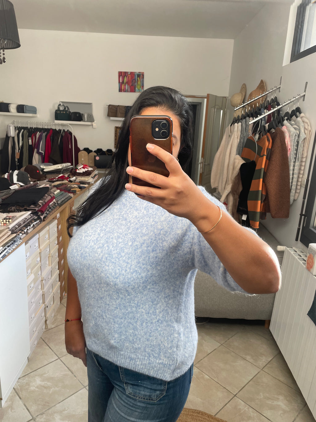 PULL AMBER BLEU CIEL