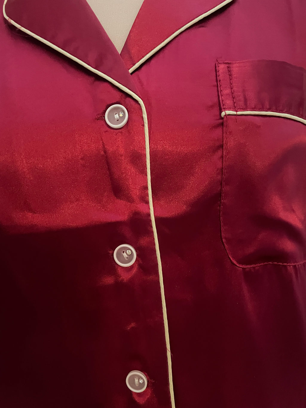 Pyjama satin bordeaux