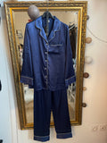 Pyjama satin bleu marine