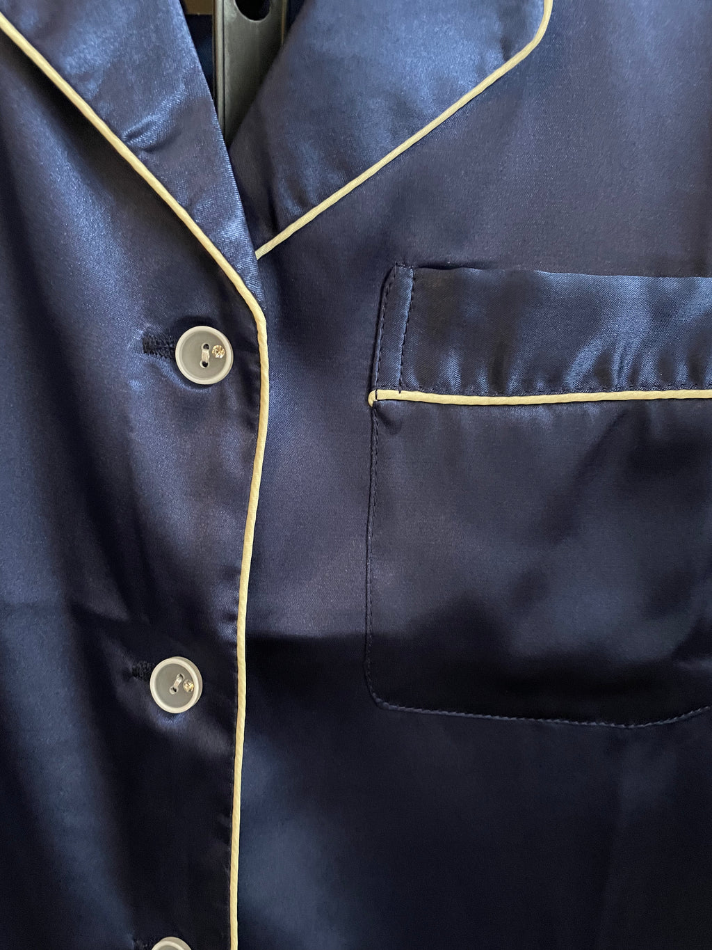 Pyjama satin bleu marine