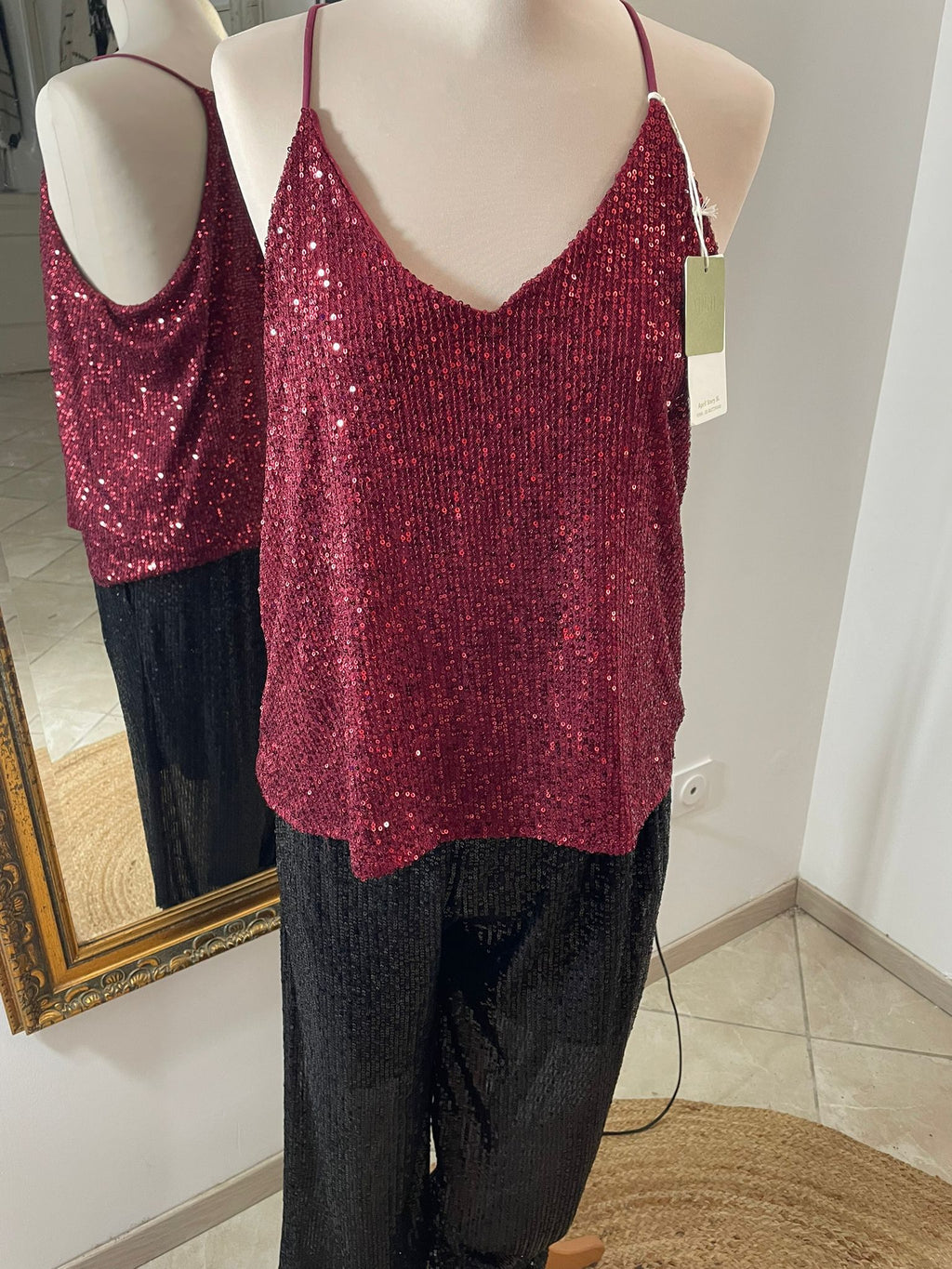 TOP STRASS BORDEAUX BIANCA image 3