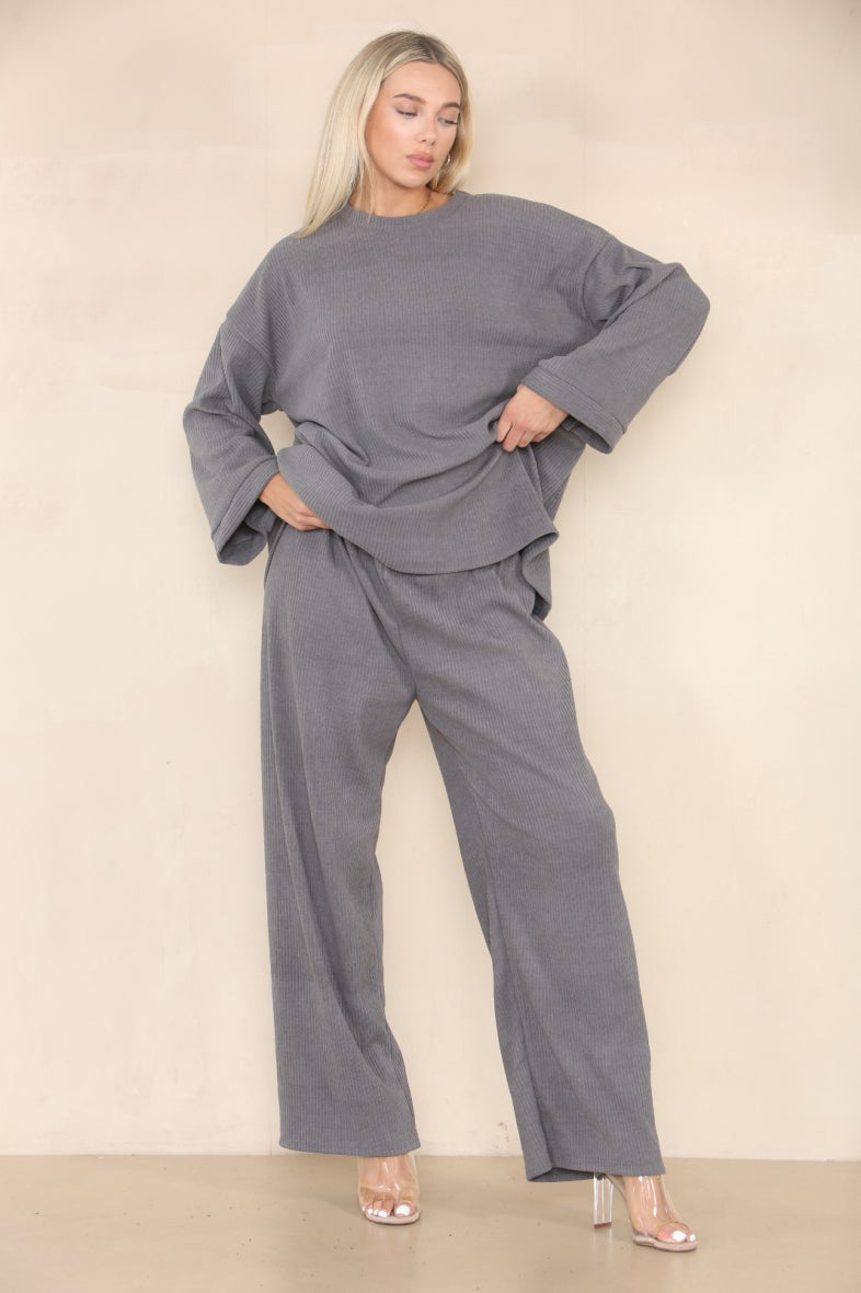 Ensembles velours Salma style baggy gris image 0