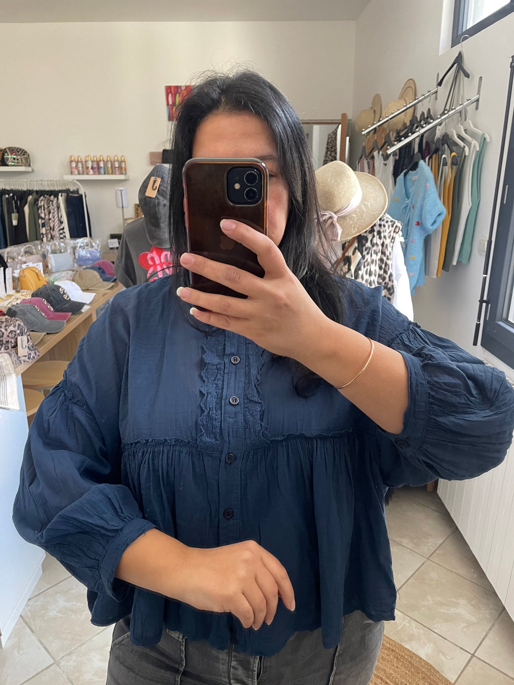 Chemise Amandine bleu marine  image 2