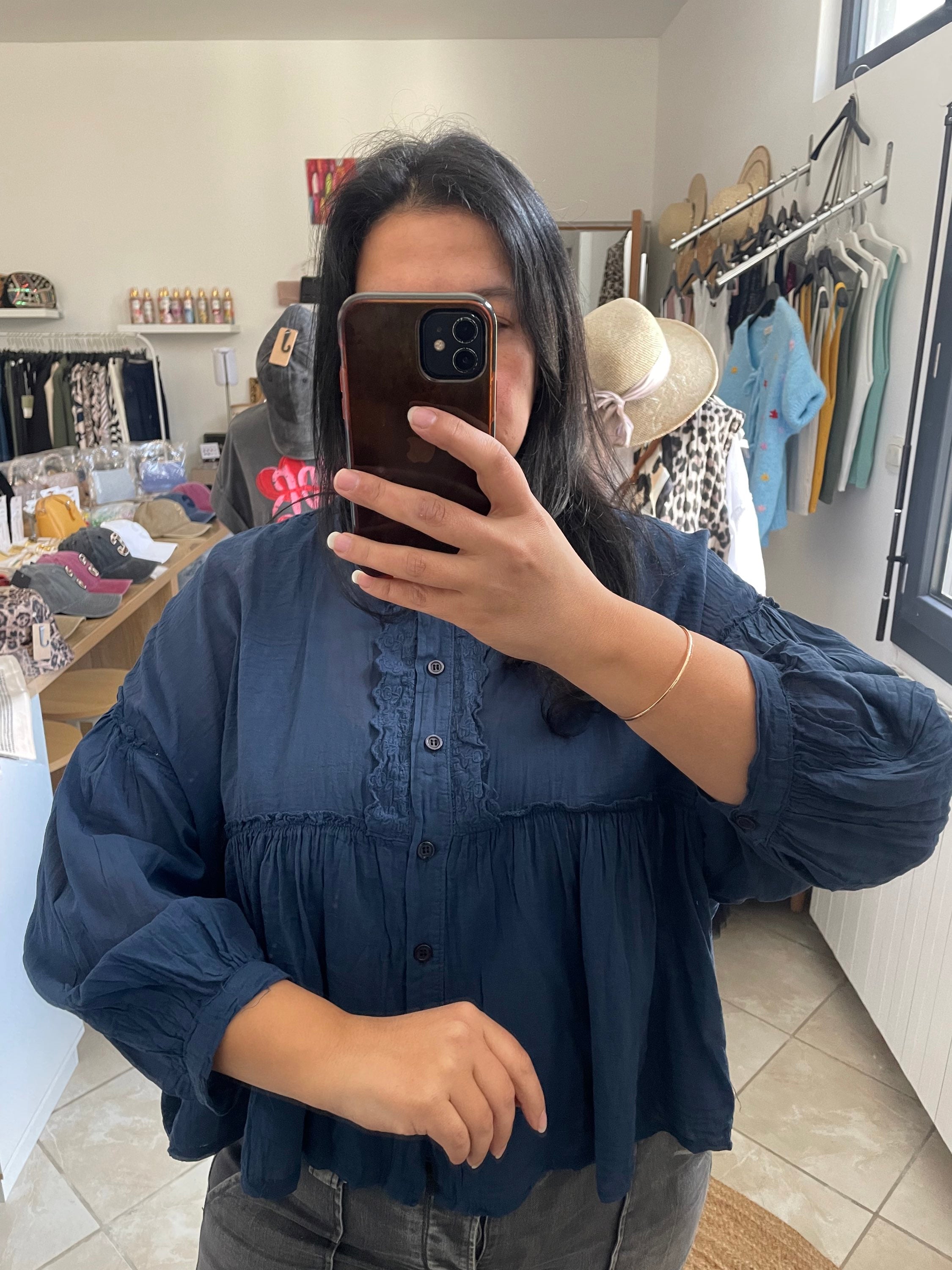 Chemise Amandine bleu marine  image 2