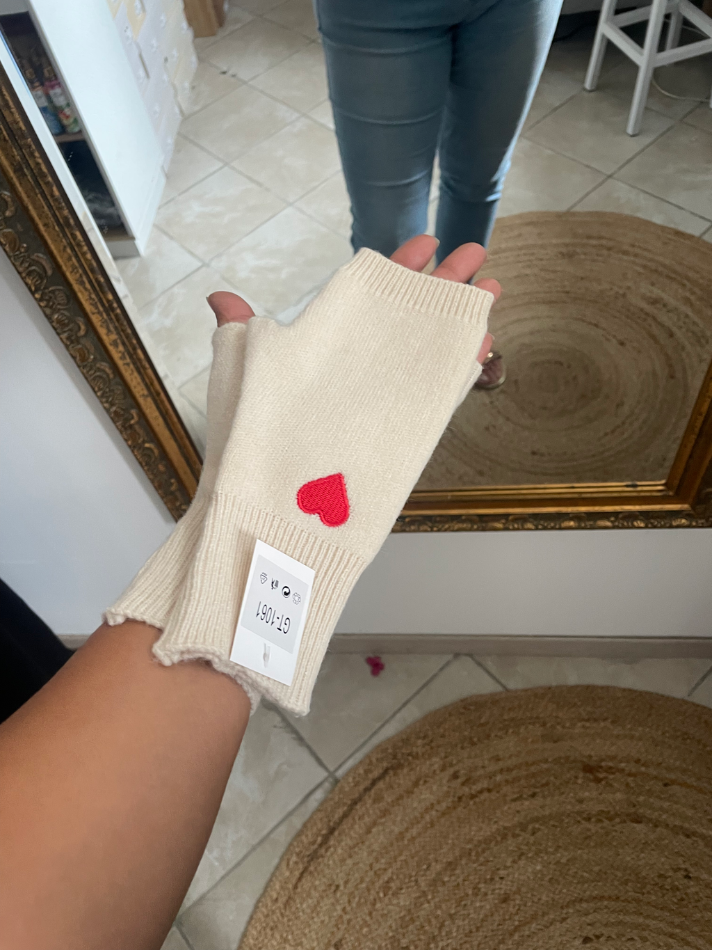 MITAINE CŒUR ♥️  ÉCRU  image 1