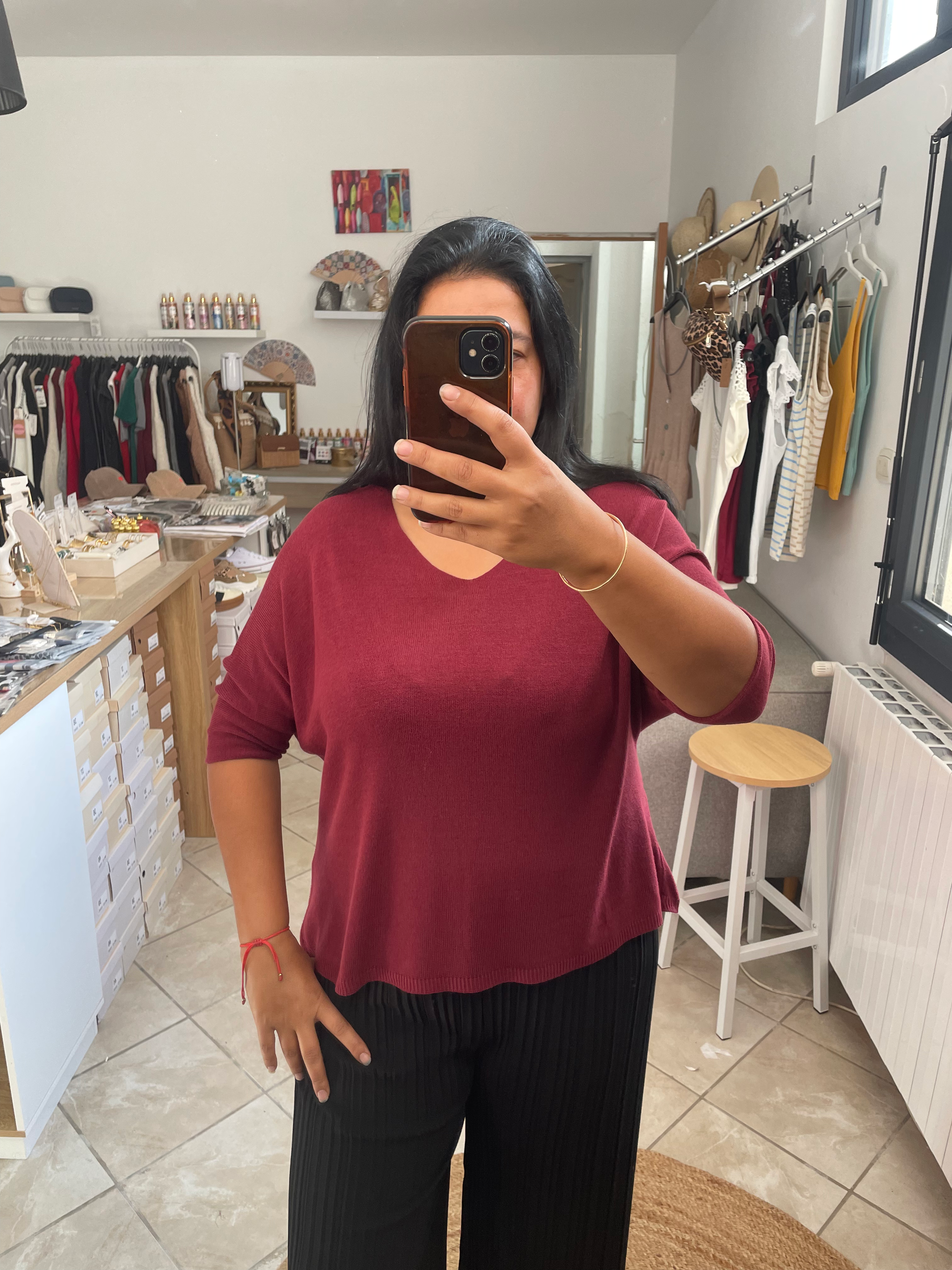 PULL CHRISTINA BORDEAUX image 1